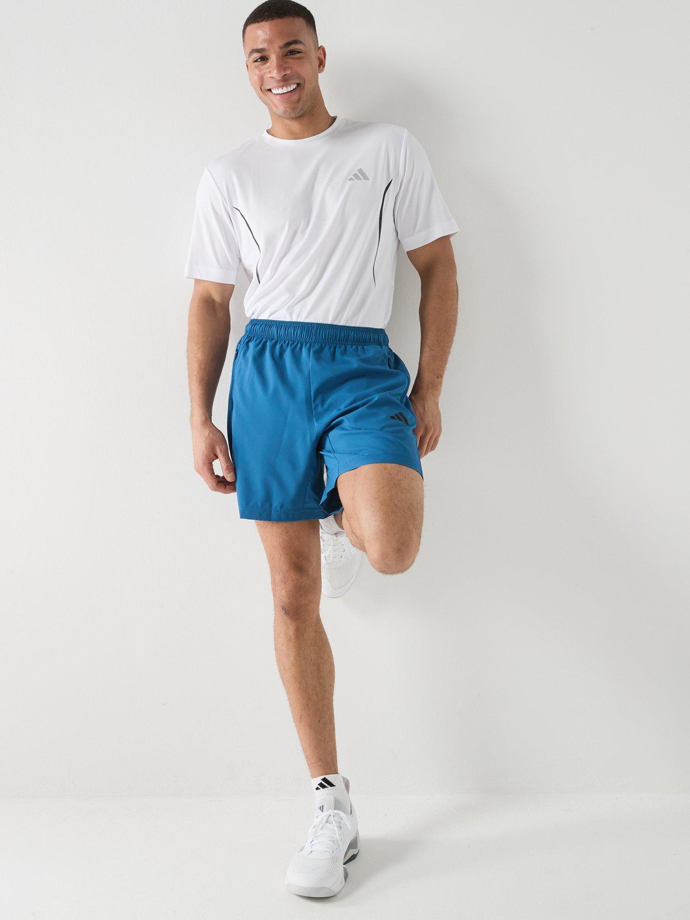 Image 3 of 6 of adidas Mens Training Workout Essentials Woven Shorts - Blue
