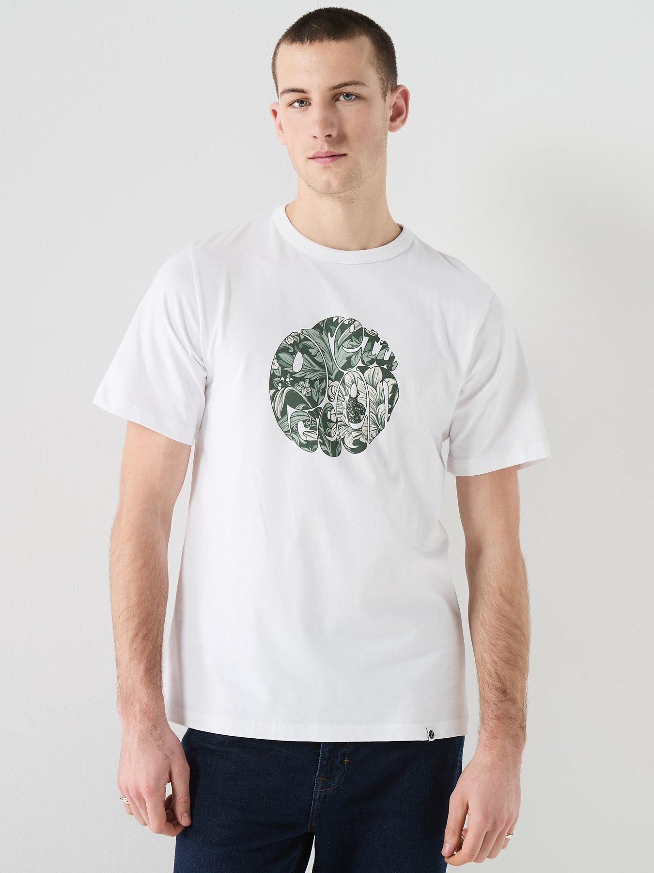 Image 1 of 6 of Pretty Green Bostal Graphic T-shirt - White