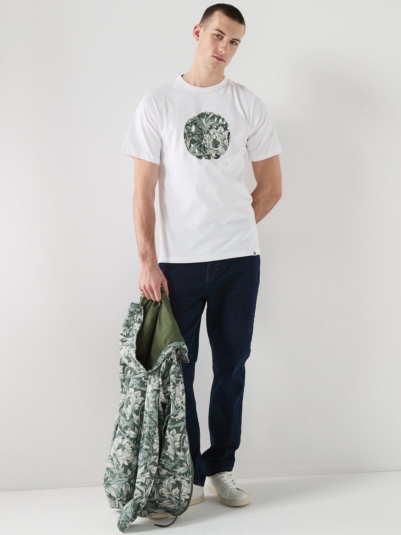 Image 3 of 6 of Pretty Green Bostal Graphic T-shirt - White