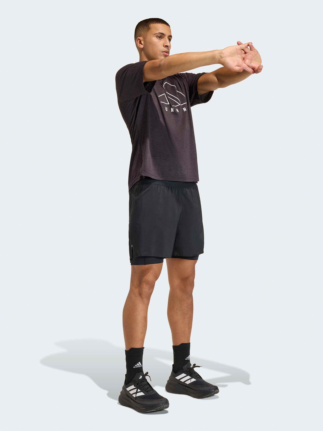 Image 3 of 6 of adidas Mens Running Adi365 Essentials 2In1 Shorts - Black