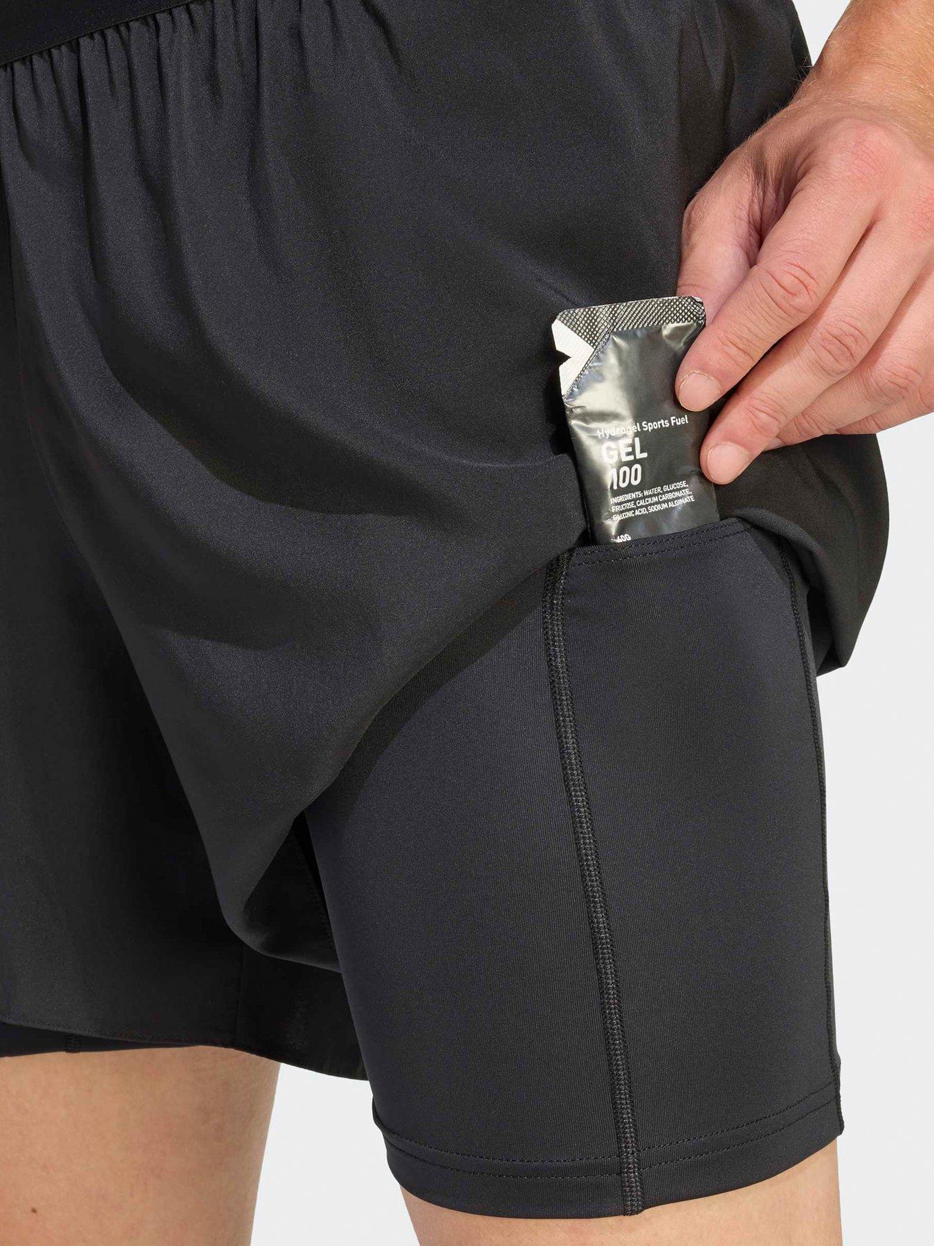 Image 5 of 6 of adidas Mens Running Adi365 Essentials 2In1 Shorts - Black