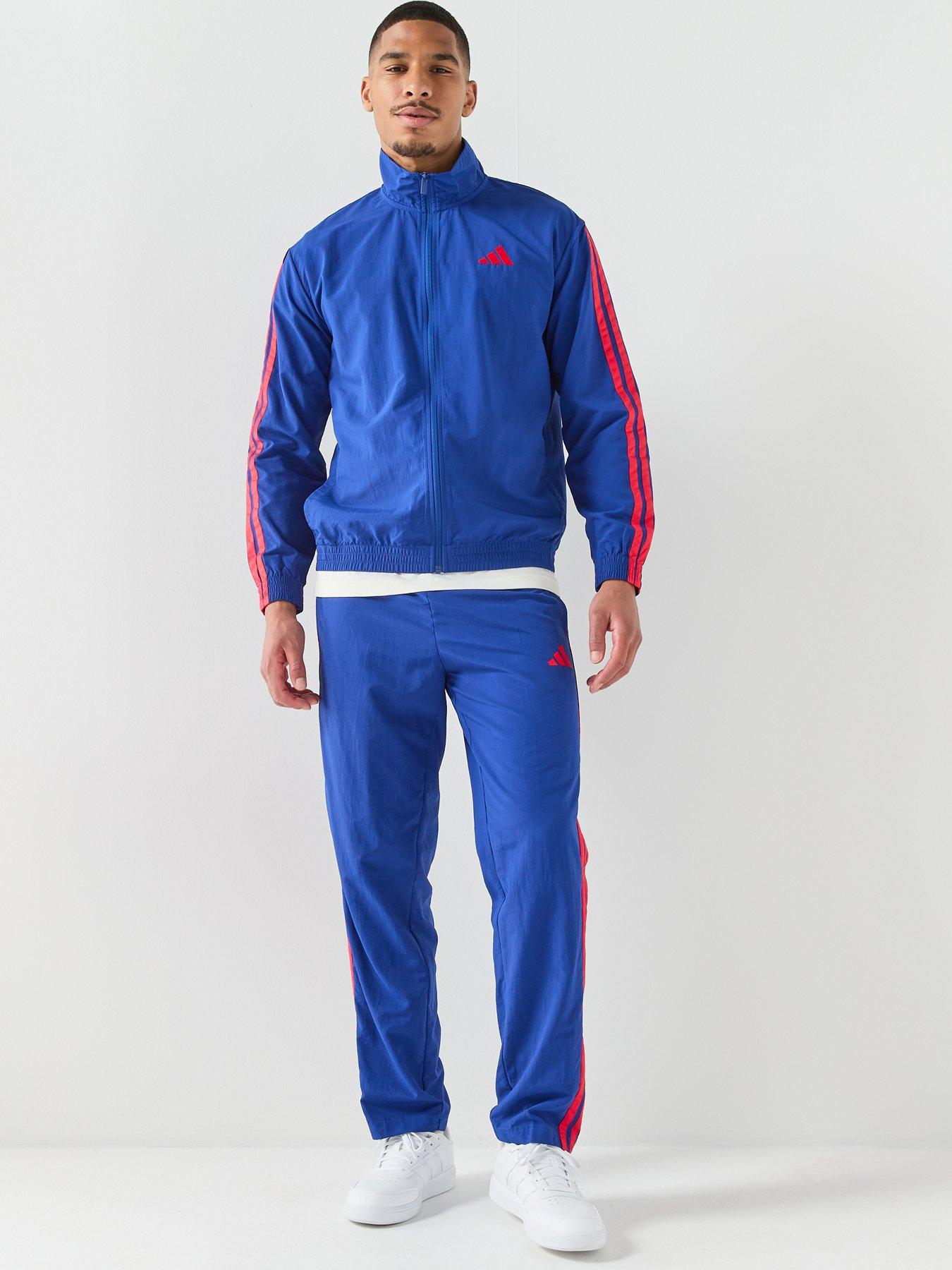 Image 3 of 5 of adidas Sportswear Men's Essentials 3 Stripes Woven Tracksuit Top - Blue