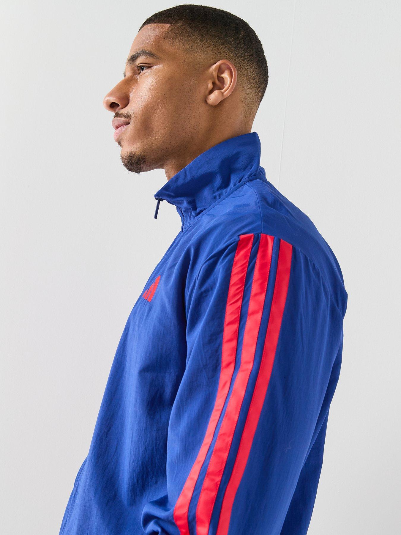 Image 4 of 5 of adidas Sportswear Men's Essentials 3 Stripes Woven Tracksuit Top - Blue