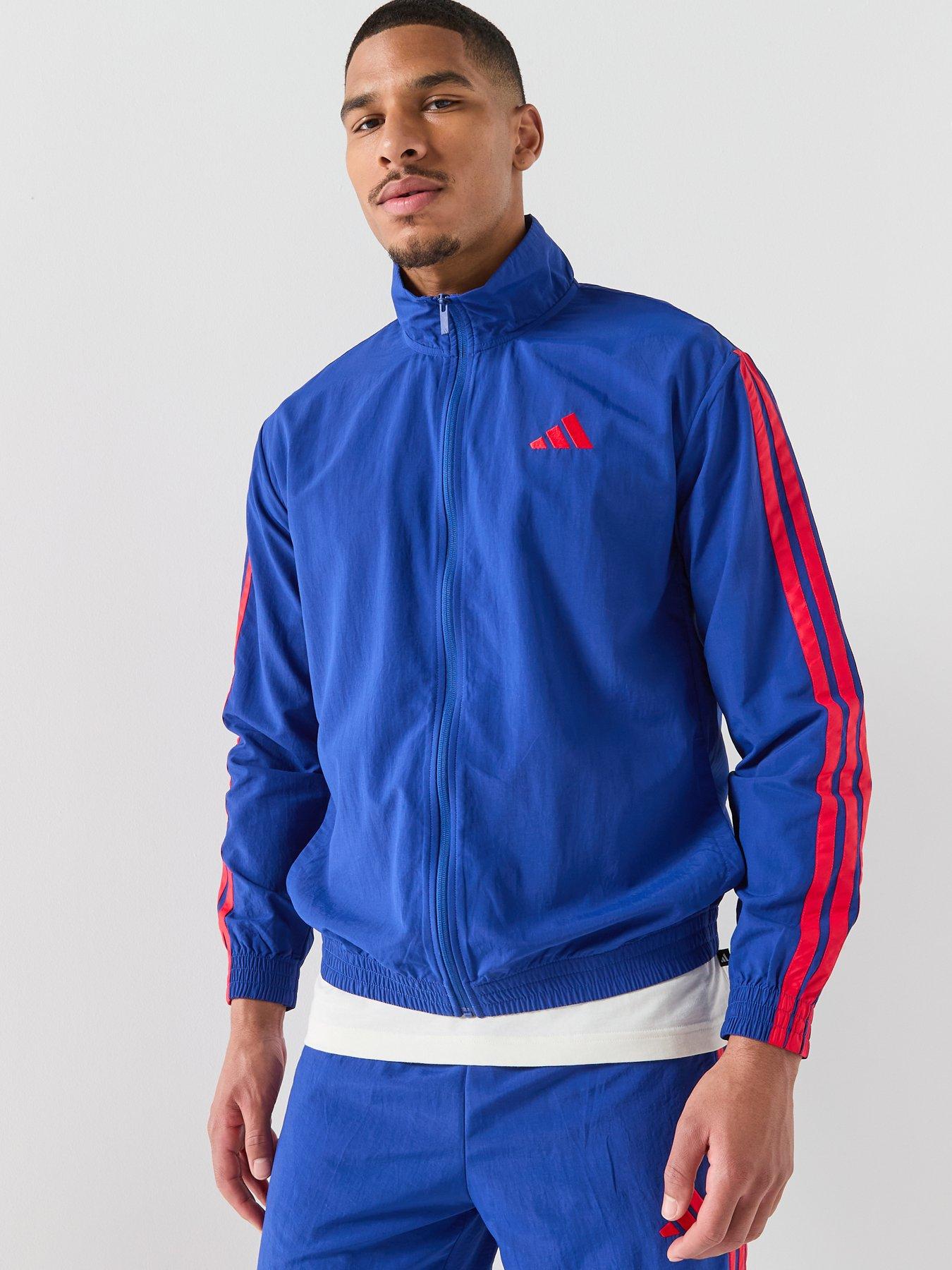Image 5 of 5 of adidas Sportswear Men's Essentials 3 Stripes Woven Tracksuit Top - Blue