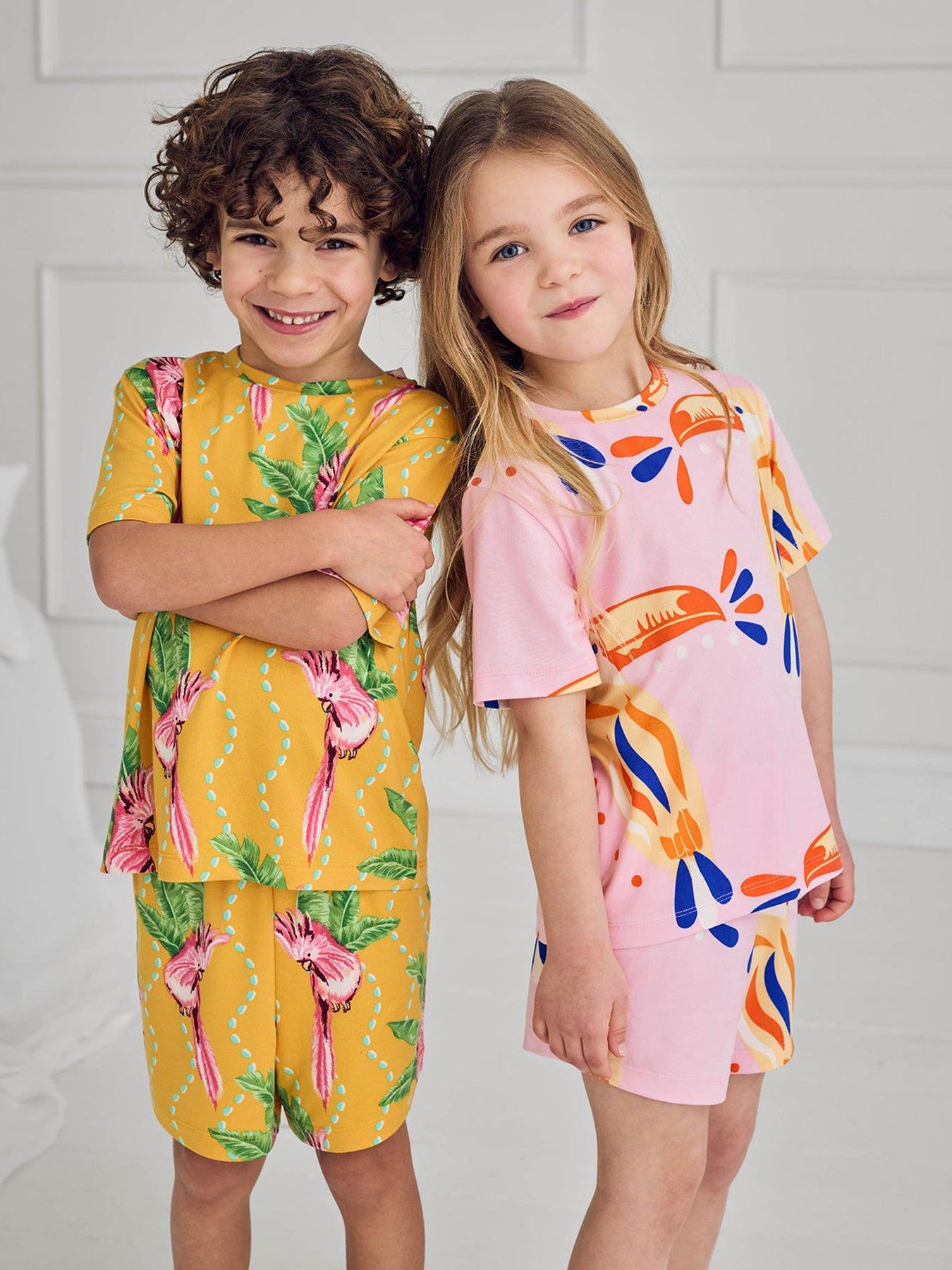 CHELSEA PEERS Kids Mini Me 2 Pack Parrot & Toucan Shorty Pyjamas ...