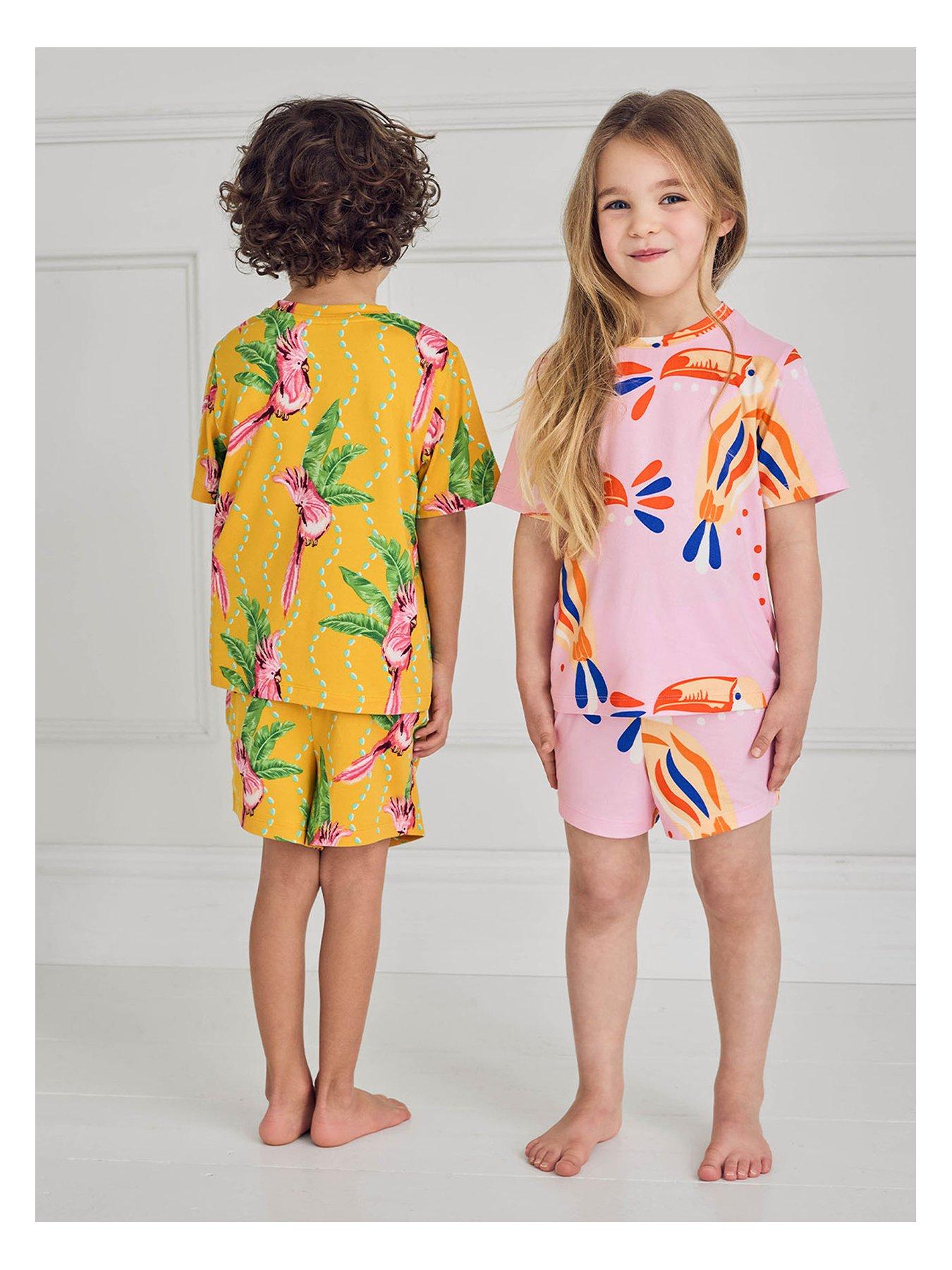 CHELSEA PEERS Kids Mini Me 2 Pack Parrot & Toucan Shorty Pyjamas ...