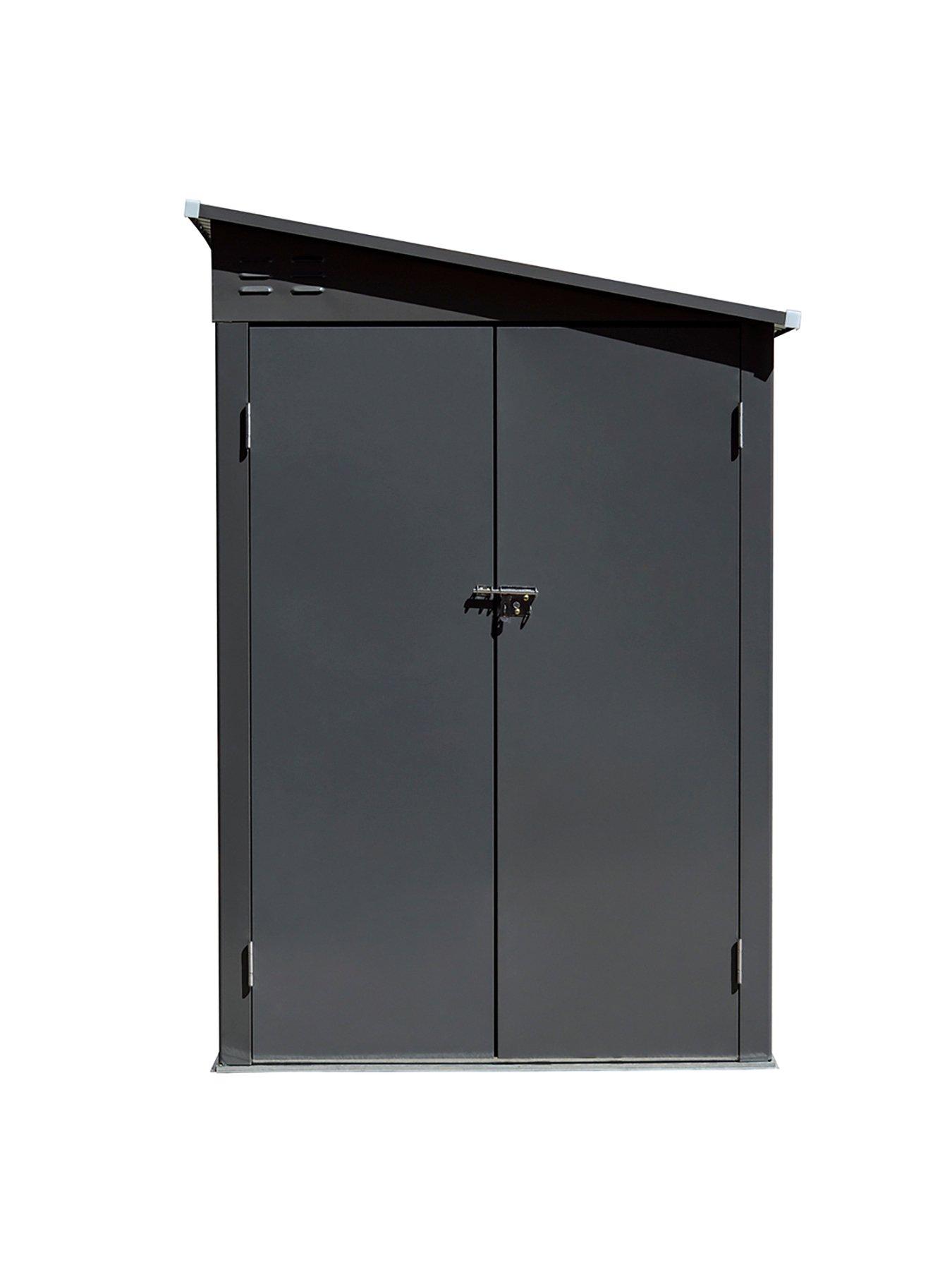 Image 3 of 7 of Living and Home 8.8 x 4.7 ft Sloping Roof Outdoor Garden Metal Storage Shed Grey
