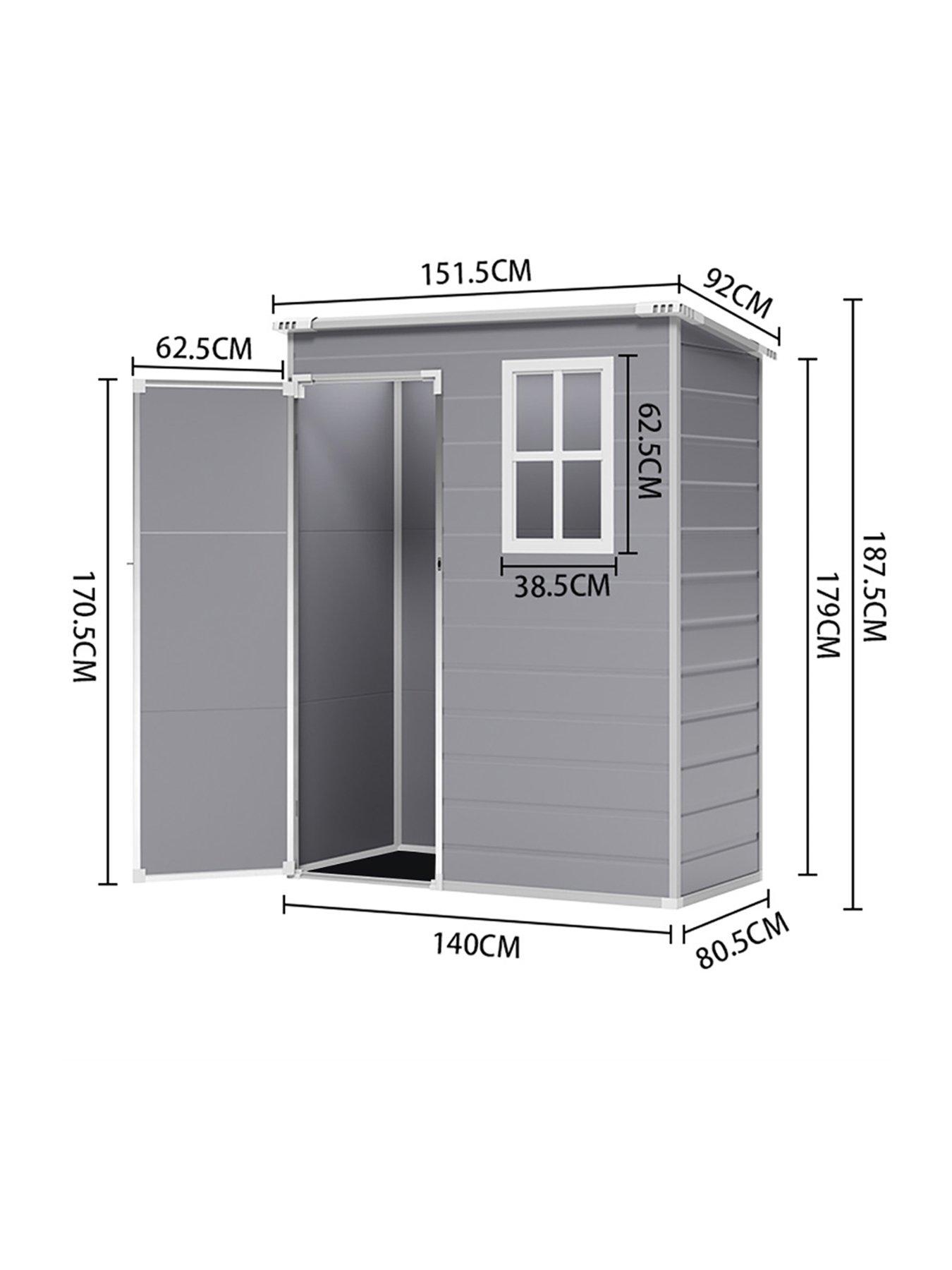 Image 7 of 7 of Living and Home 5X3 ft Garden Plastic Pent Storage Shed with Black Roof