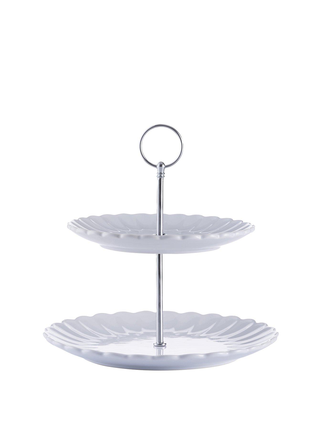 Image 2 of 4 of Price & Kensington Luxe 2 Tier Cake Stand White
