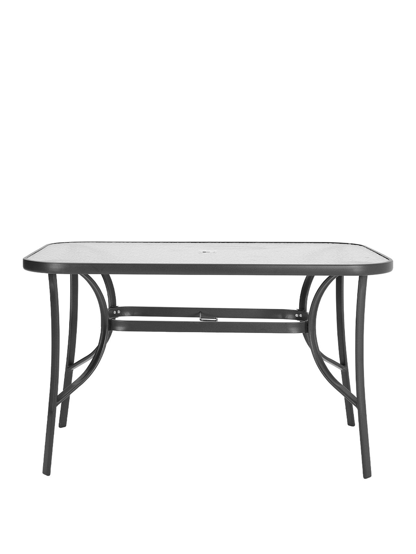 Image 2 of 7 of Living and Home Outdoor Tempered Glass Coffee Table with 4 Rattan Chairs