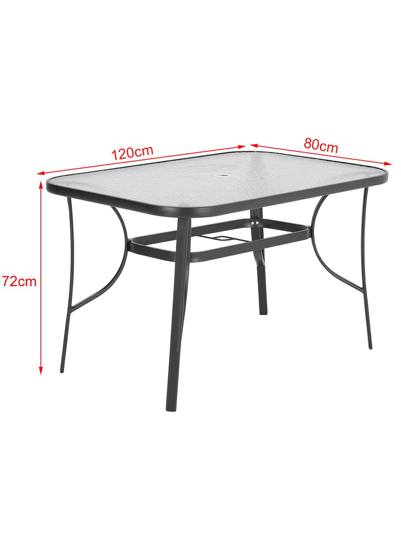 Image 6 of 7 of Living and Home Outdoor Tempered Glass Coffee Table with 4 Rattan Chairs