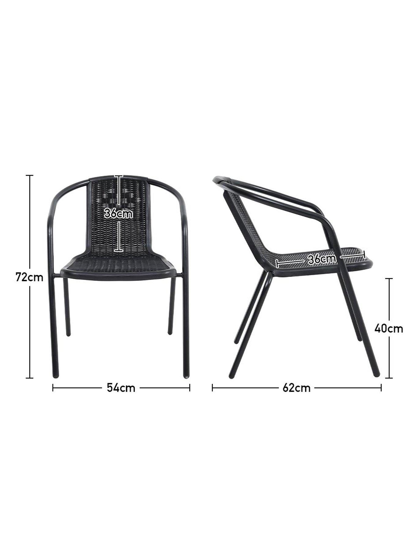 Image 7 of 7 of Living and Home Garden Marble Pattern Table with 6 Rattan Stackable Chairs