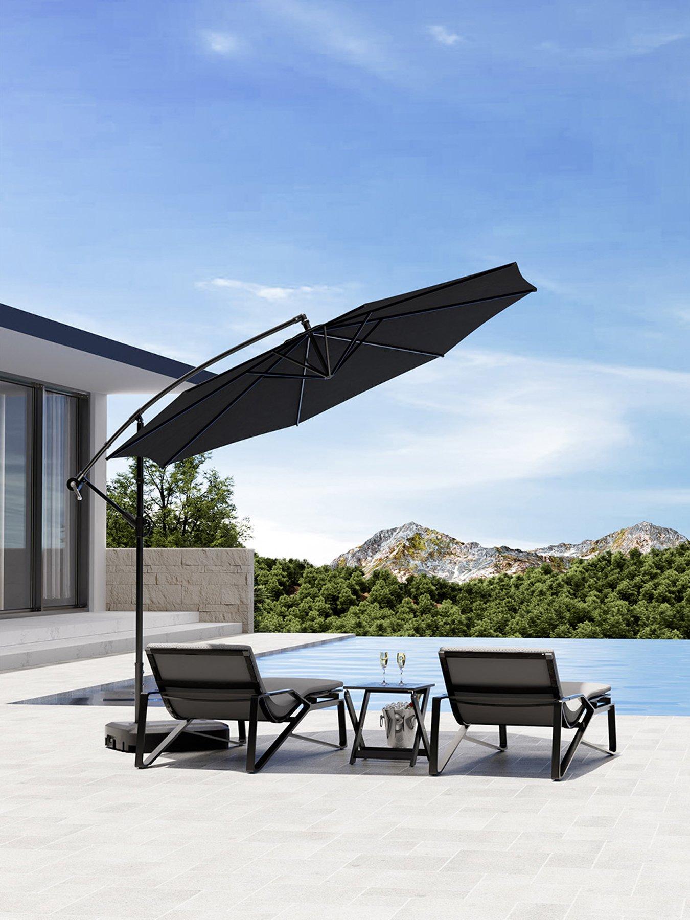 cantilever patio umbrella uk Deluxe 3.0m Square Cantilever Parasol
