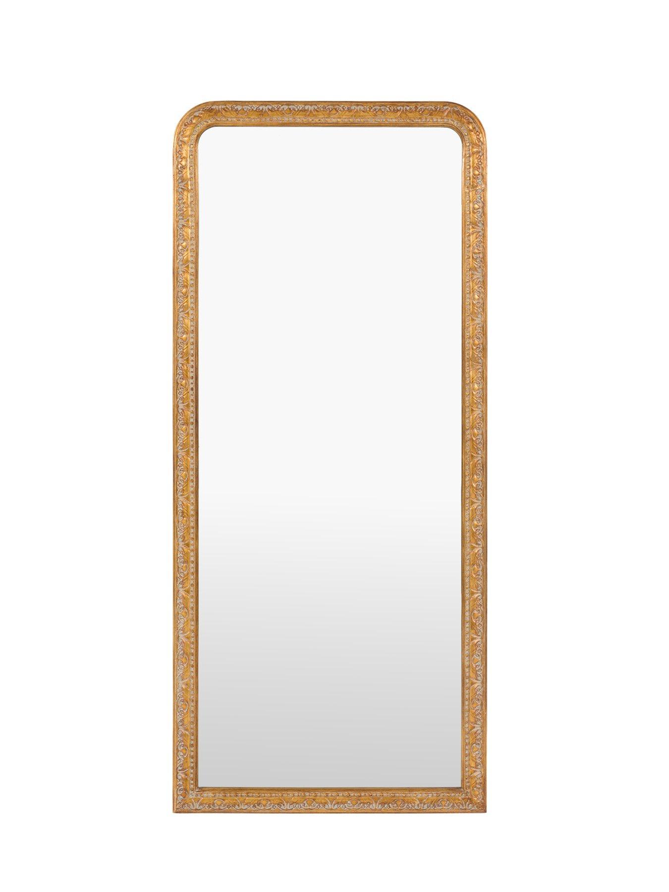 Gallery Direct Romana Leaner Mirror Gold 750x30x1700mm
