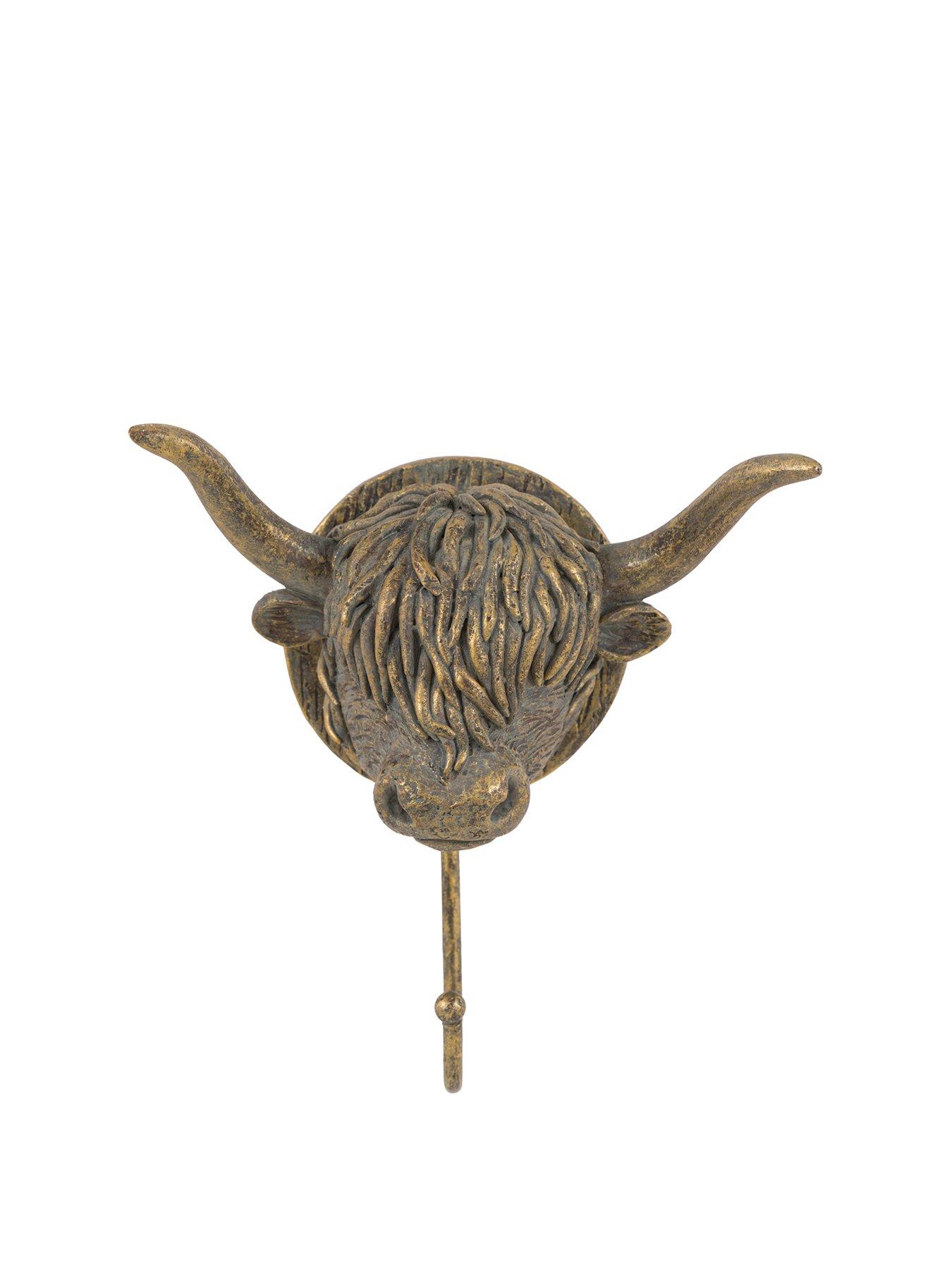 Image 2 of 4 of Gallery Direct Highland Cow Single Hook Bronze 120x80mm