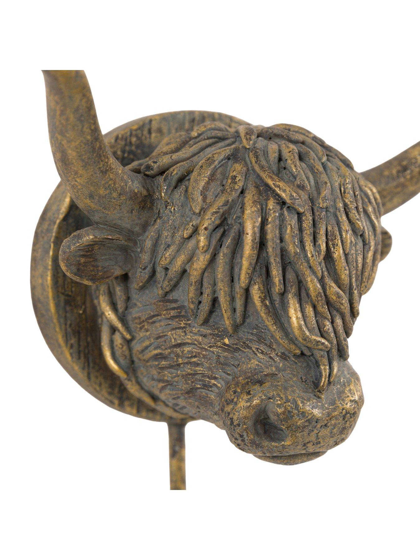 Image 3 of 4 of Gallery Direct Highland Cow Single Hook Bronze 120x80mm