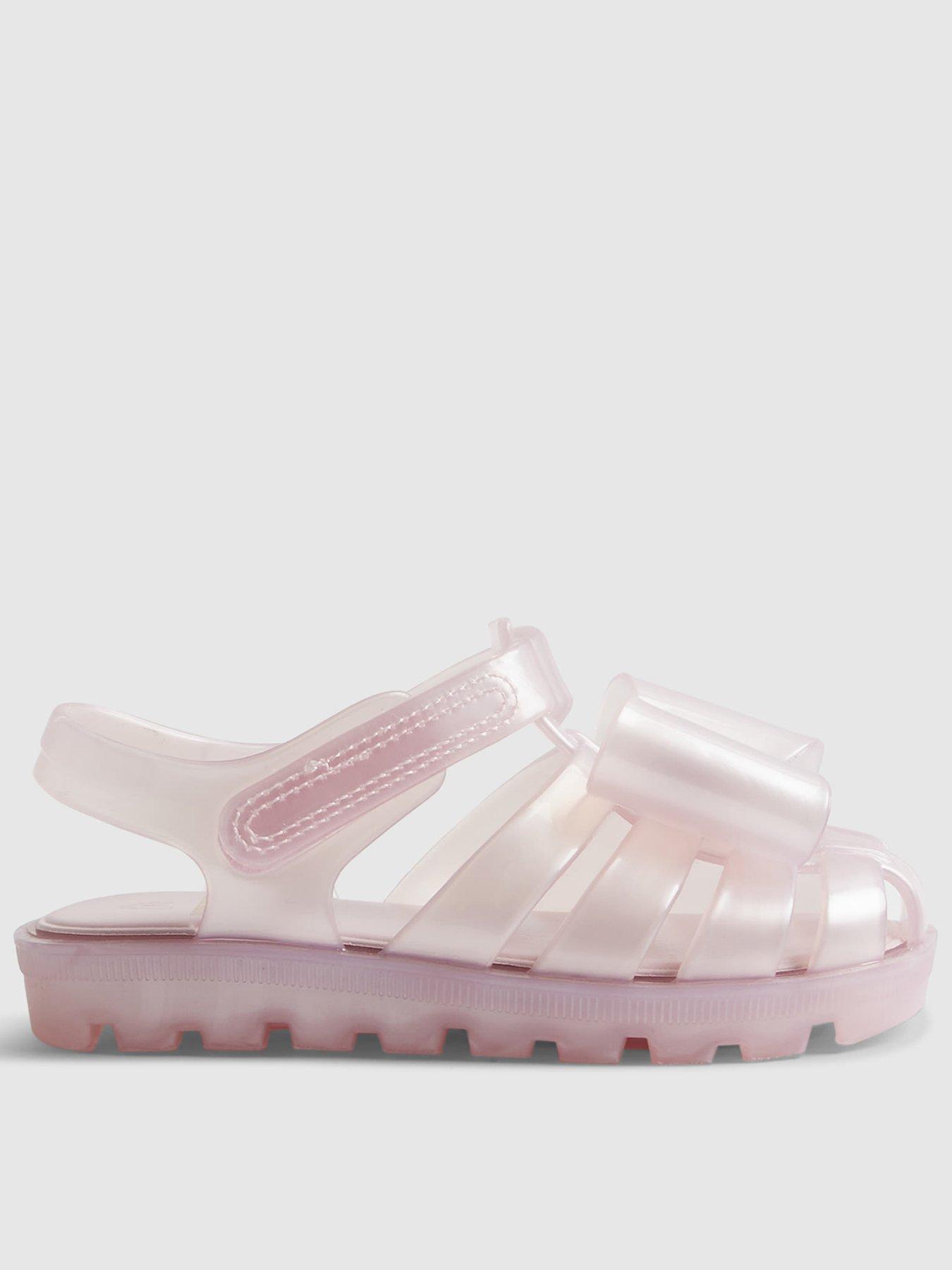 River Island Mini Girls Bow Glitter Jelly Sandals - Pink