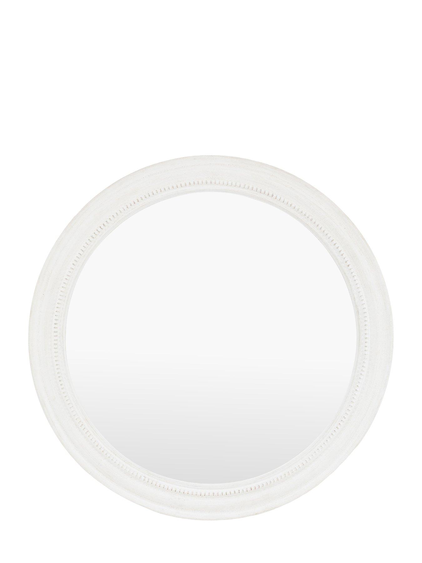 Gallery Direct Shoreline Round Mirror White 800x30x800mm