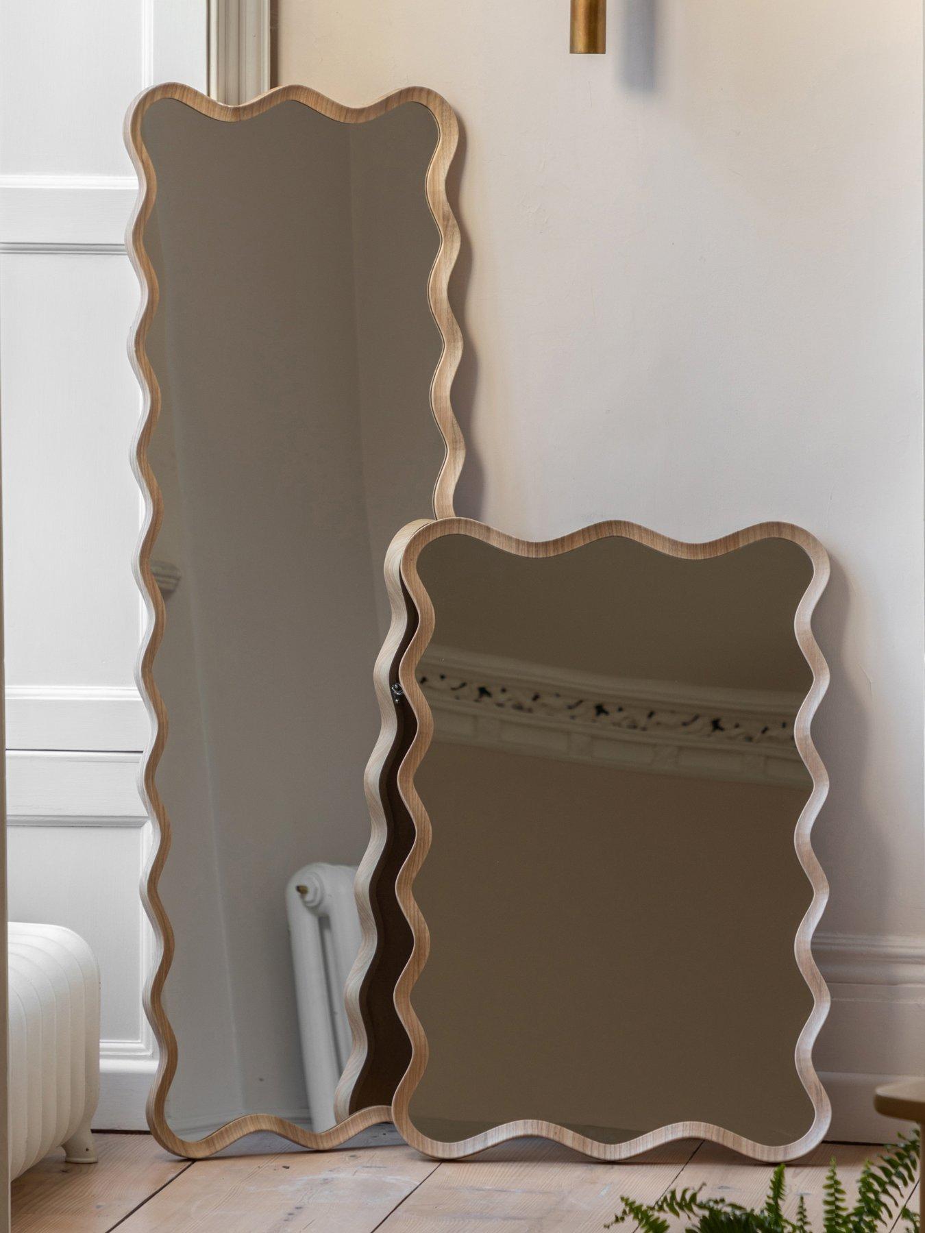 Image 1 of 5 of Gallery Direct Wiggle Leaner Mirror Oak 500x30x1500mm