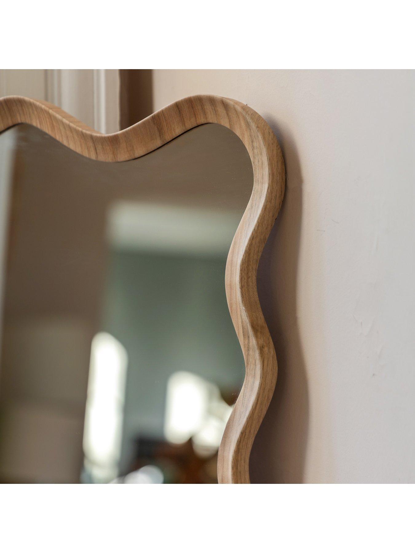 Image 4 of 5 of Gallery Direct Wiggle Leaner Mirror Oak 500x30x1500mm