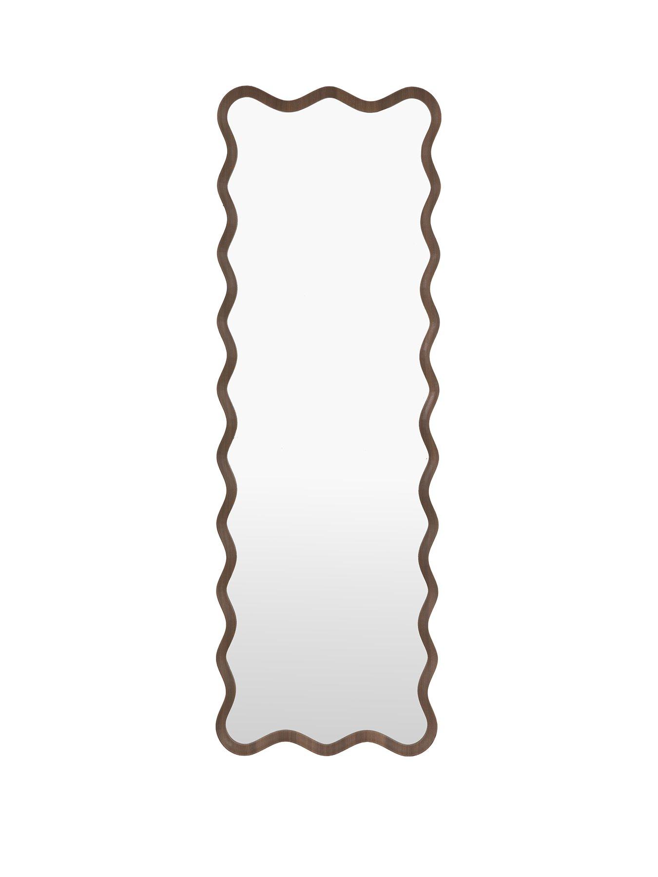 Image 2 of 5 of Gallery Direct Wiggle Leaner Mirror Walnut 500x30x1500mm