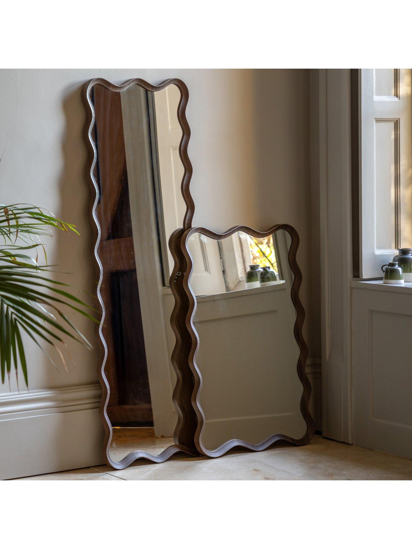 Image 3 of 5 of Gallery Direct Wiggle Leaner Mirror Walnut 500x30x1500mm