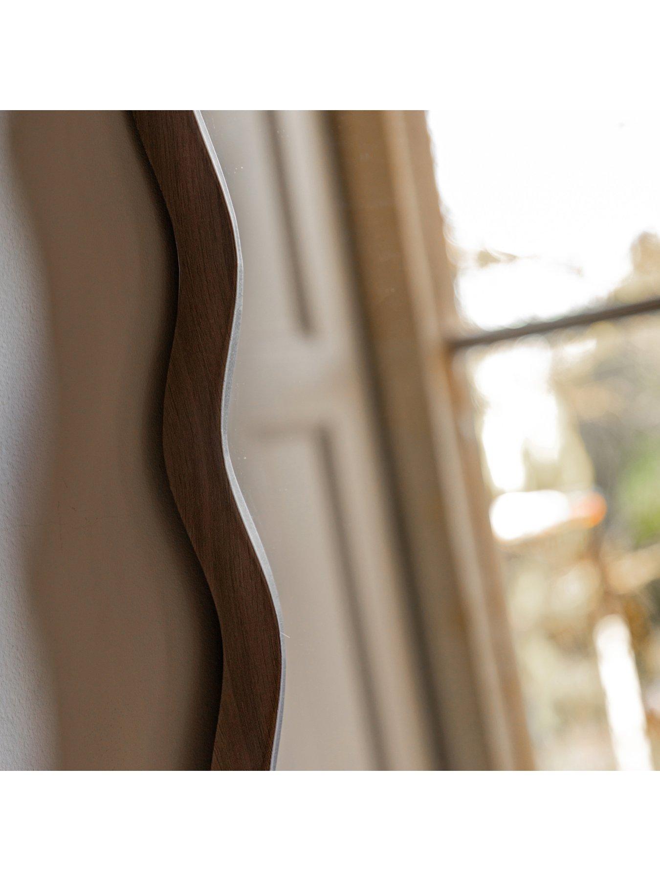 Image 4 of 5 of Gallery Direct Wiggle Leaner Mirror Walnut 500x30x1500mm