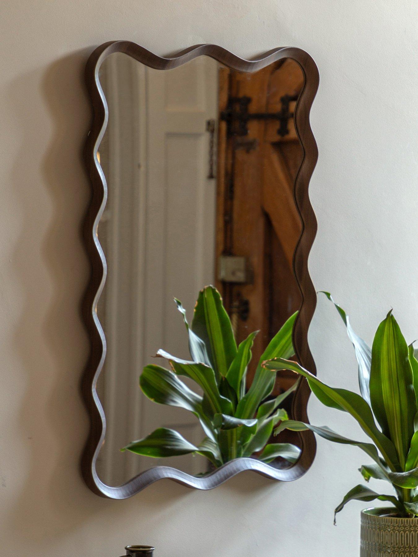 Gallery Direct Wiggle Mirror Walnut 600x30x900mm