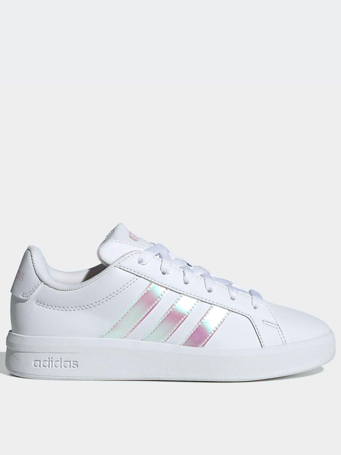 adidas Sportswear Junior Girls Grand Court 3.0 Trainers, Ftwwht/Irides/Almpnk, Size 5.5 Older