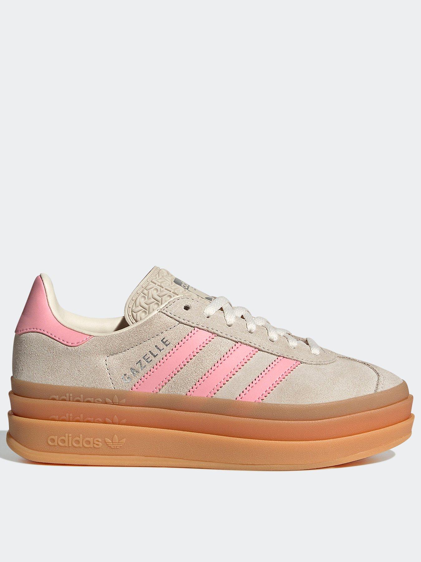 Image 1 of 7 of adidas Originals Junior Gazelle Bold Trainers - Grey/Pink