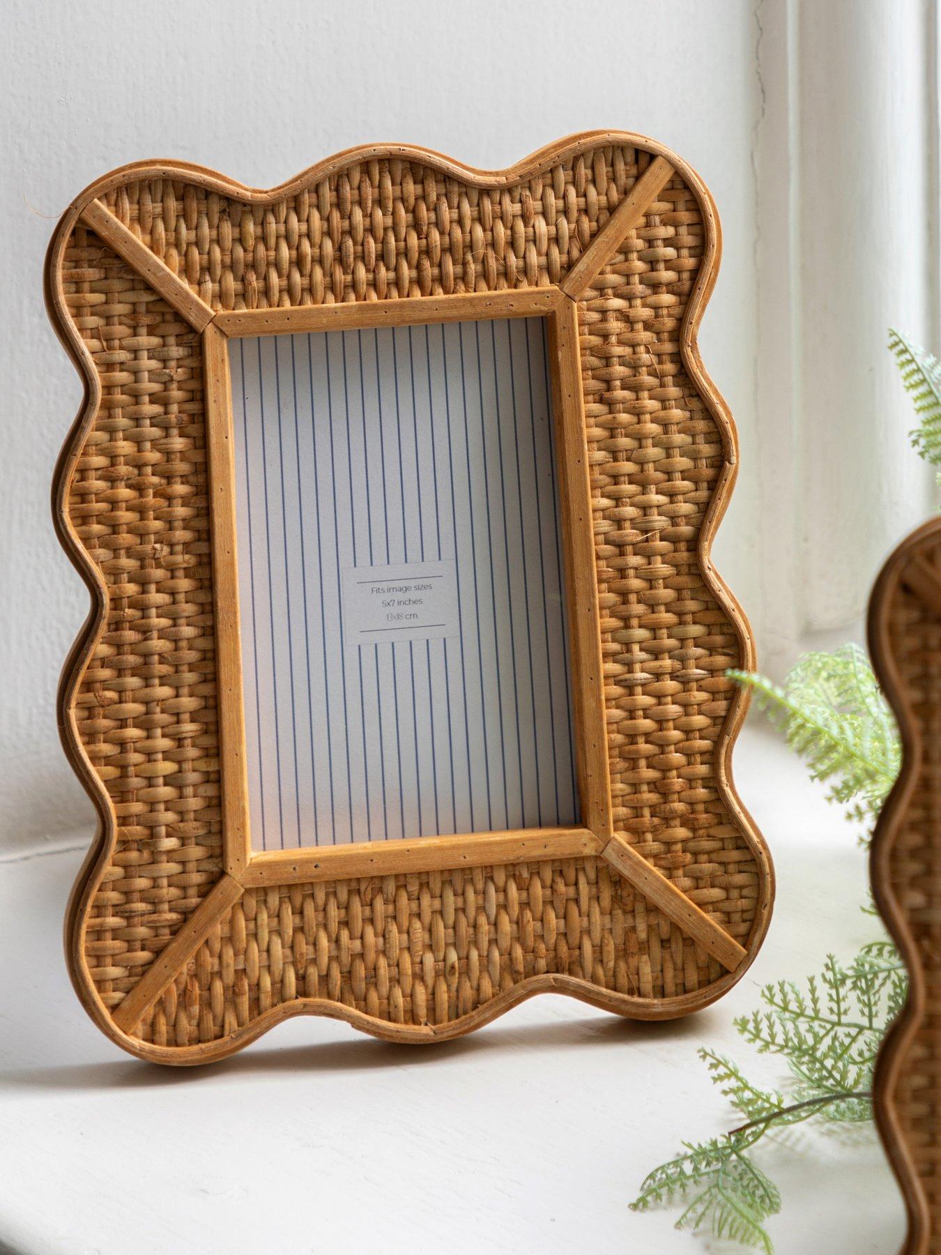 Gallery Direct Natural Rattan Photo Frame 28x20cm 5x7 | Very