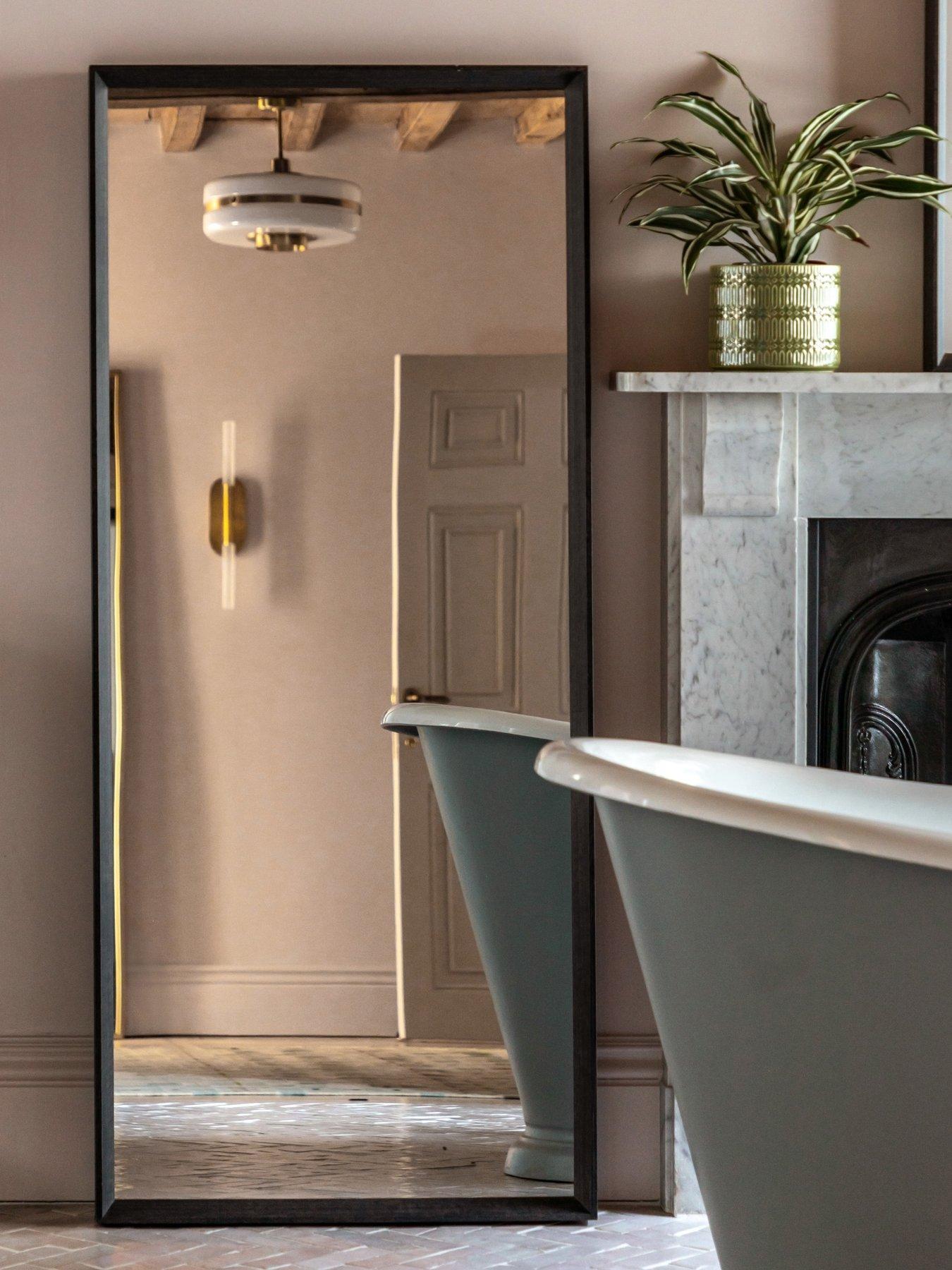 Gallery Ashbury Leaner Mirror Black 1500x60x650mm