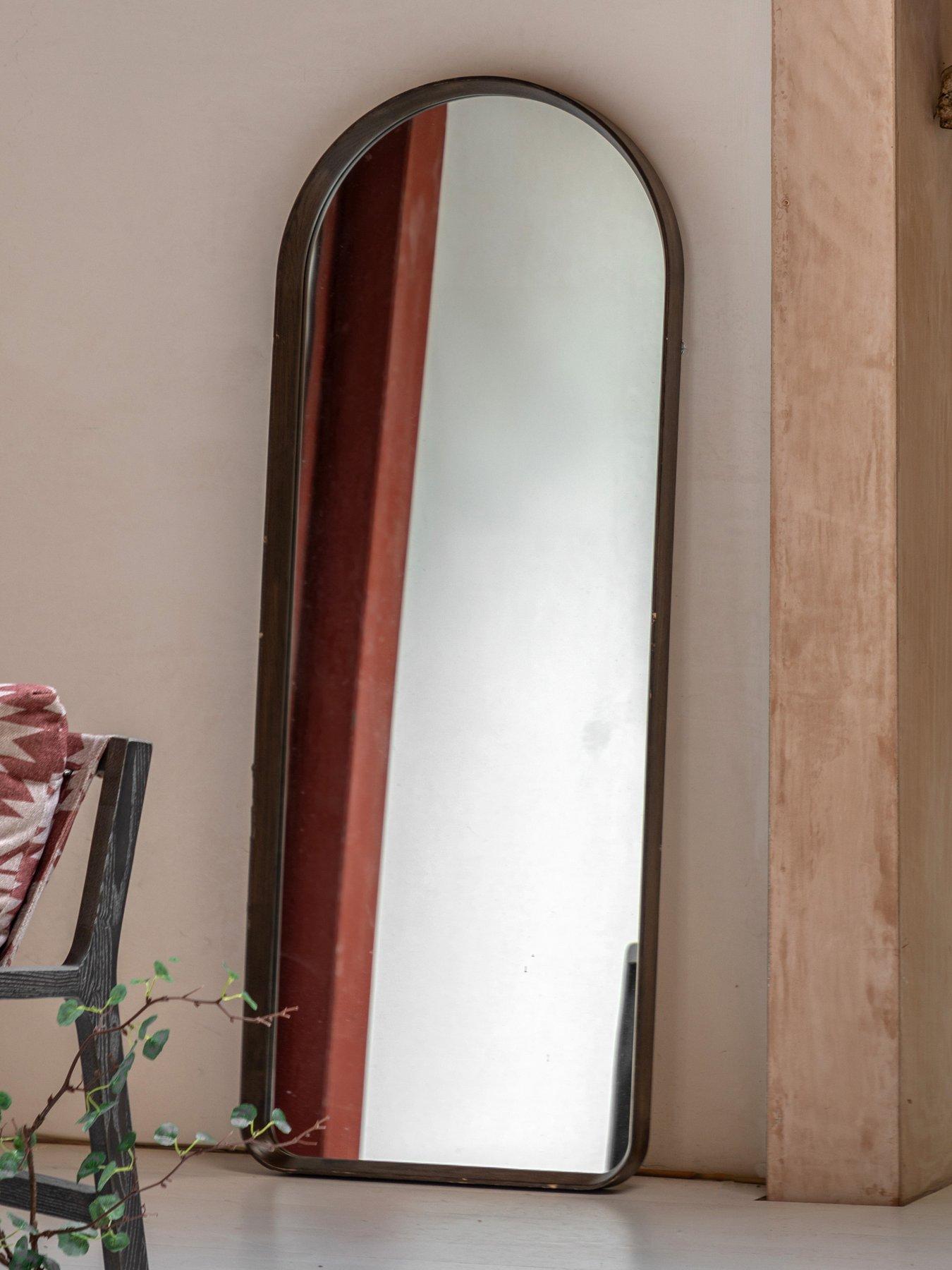 Gallery Direct Helsinki Arch Leaner Mirror Walnut 600x1600x60mm