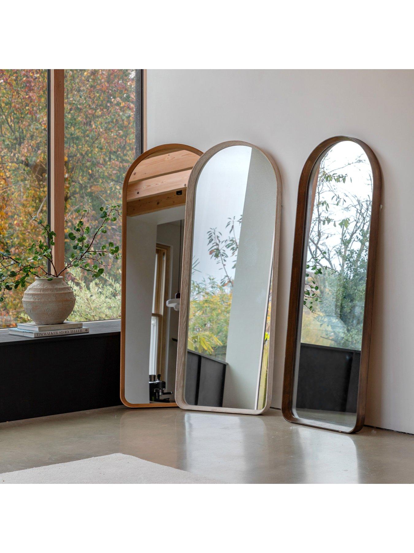 Image 5 of 5 of Gallery Direct Helsinki Arch Leaner Mirror Walnut 600x1600x60mm