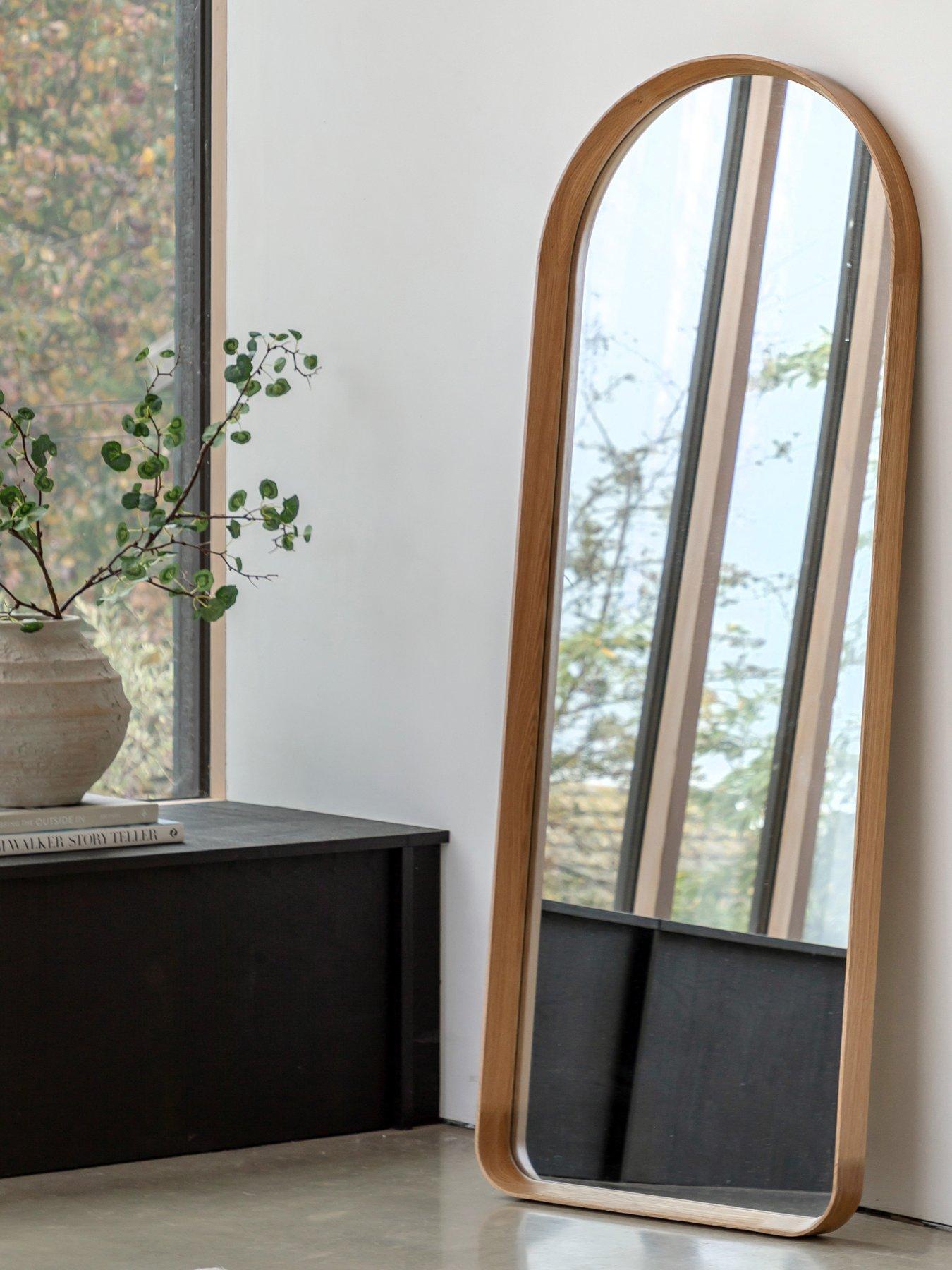 Image 1 of 4 of Gallery Direct Helsinki Arch Leaner Mirror Oak 600x60x1600mm