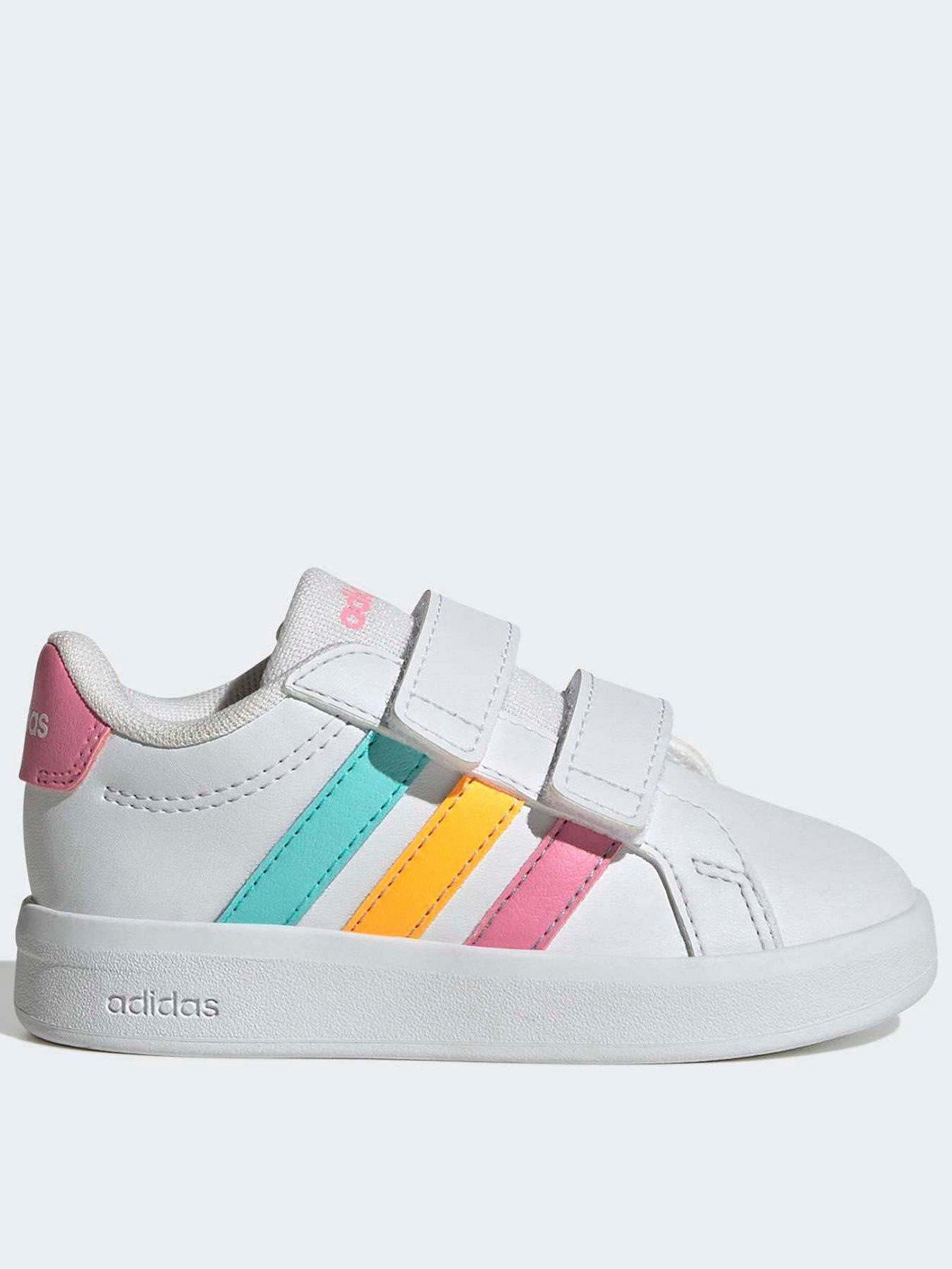adidas Sportswear Infant Girls Grand Court 3.0 Trainers- White, Ftwwht/Blipnk/Luta, Size 7 Younger