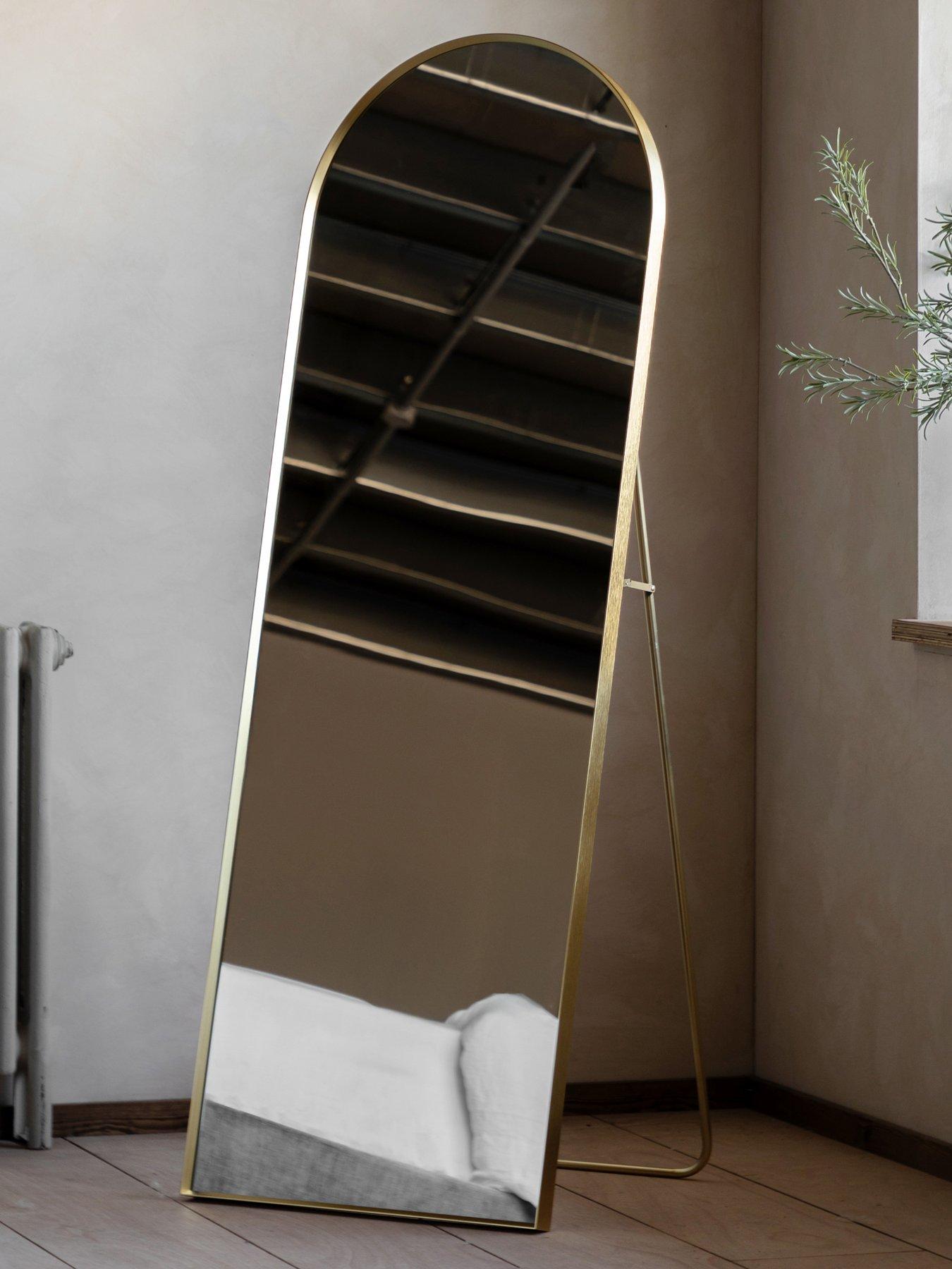 Gallery Direct Holworth Cheval Mirror Gold 500x35x1500mm