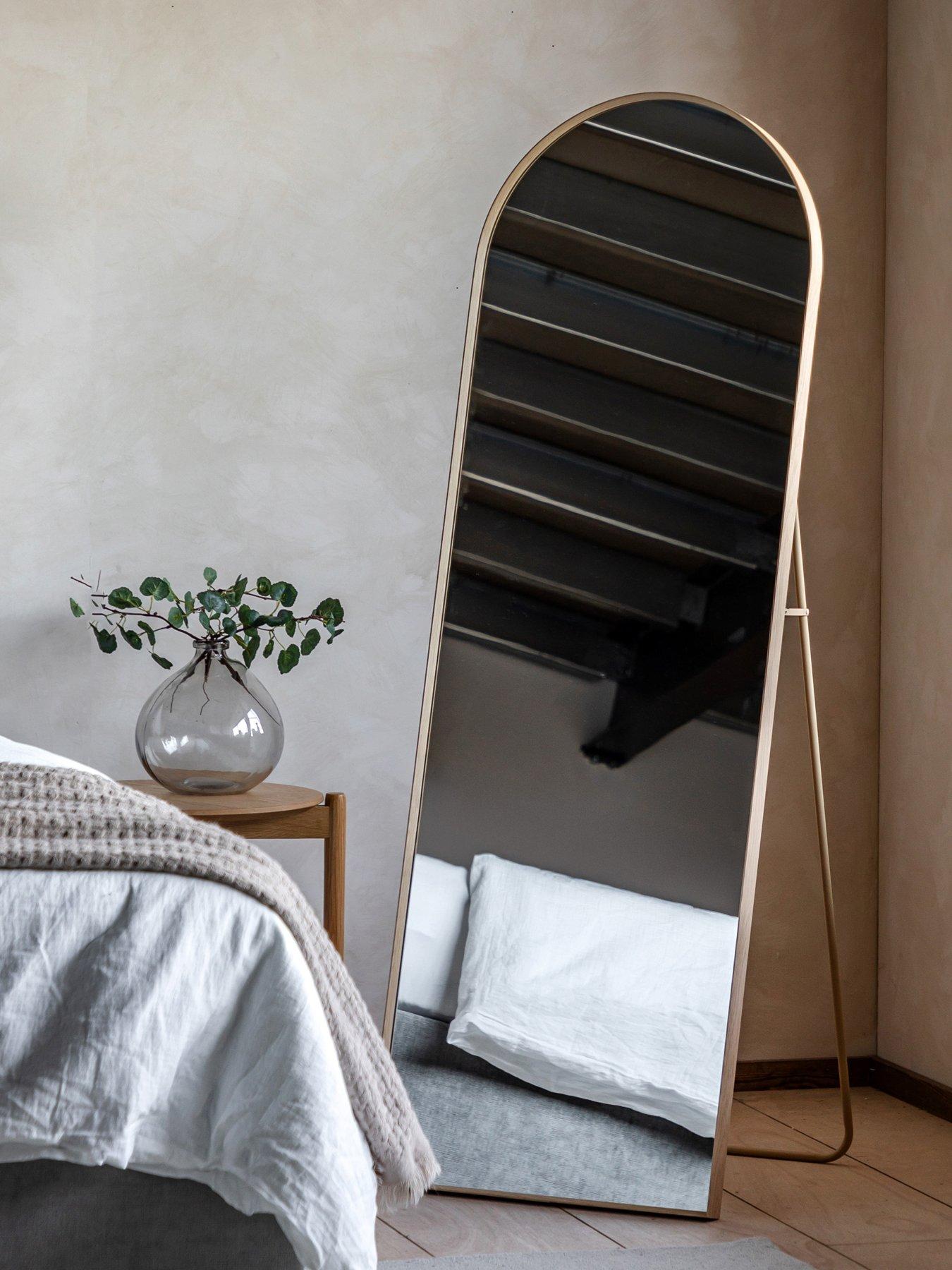 Gallery Direct Holworth Cheval Mirror Oak 500x35x1500mm