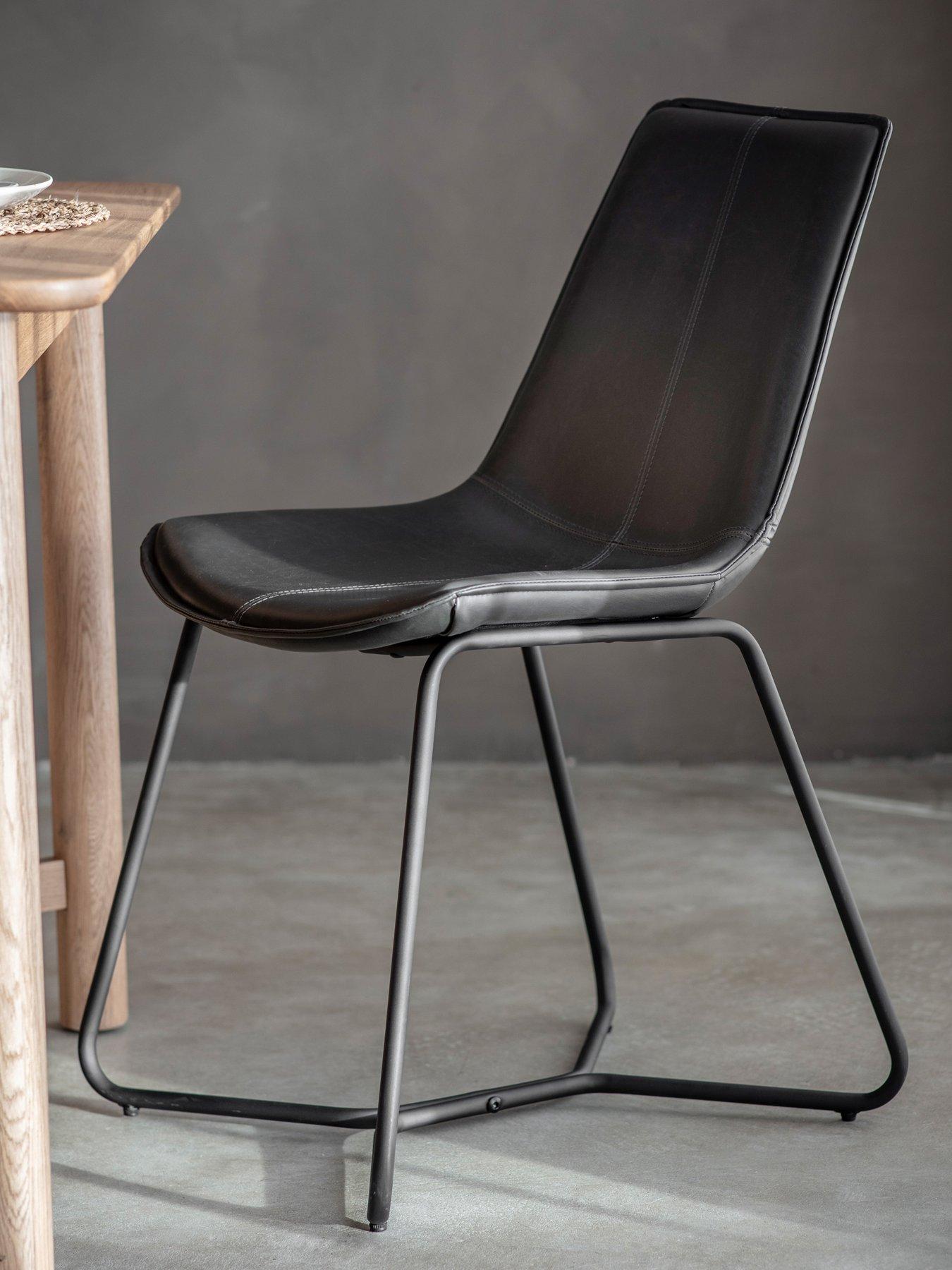 Image 1 of 4 of Gallery Direct Set Of 2 Hawking Charcoal Chairs