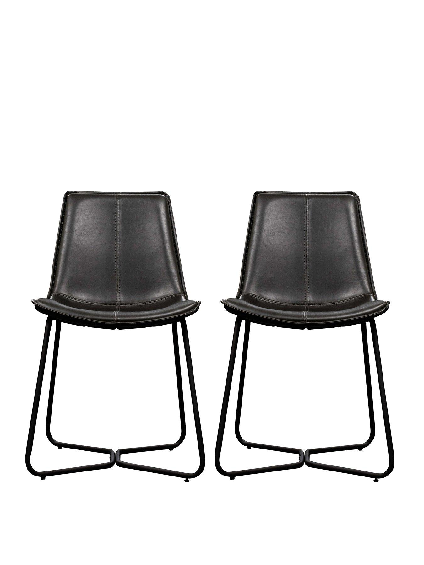 Image 2 of 4 of Gallery Direct Set Of 2 Hawking Charcoal Chairs
