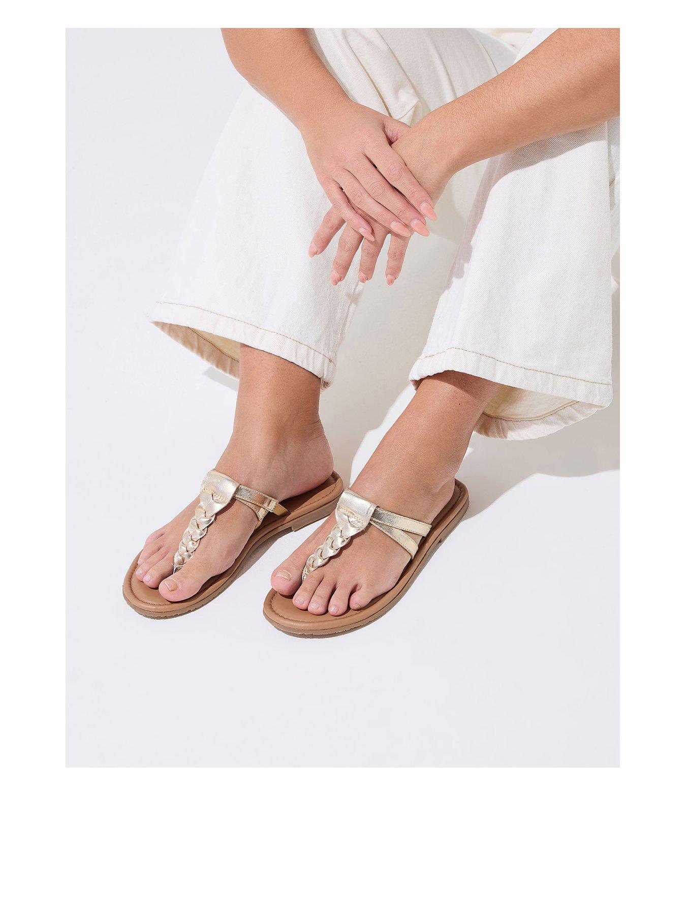 Yours Extra Wide Fit Plaited Toe Sandal