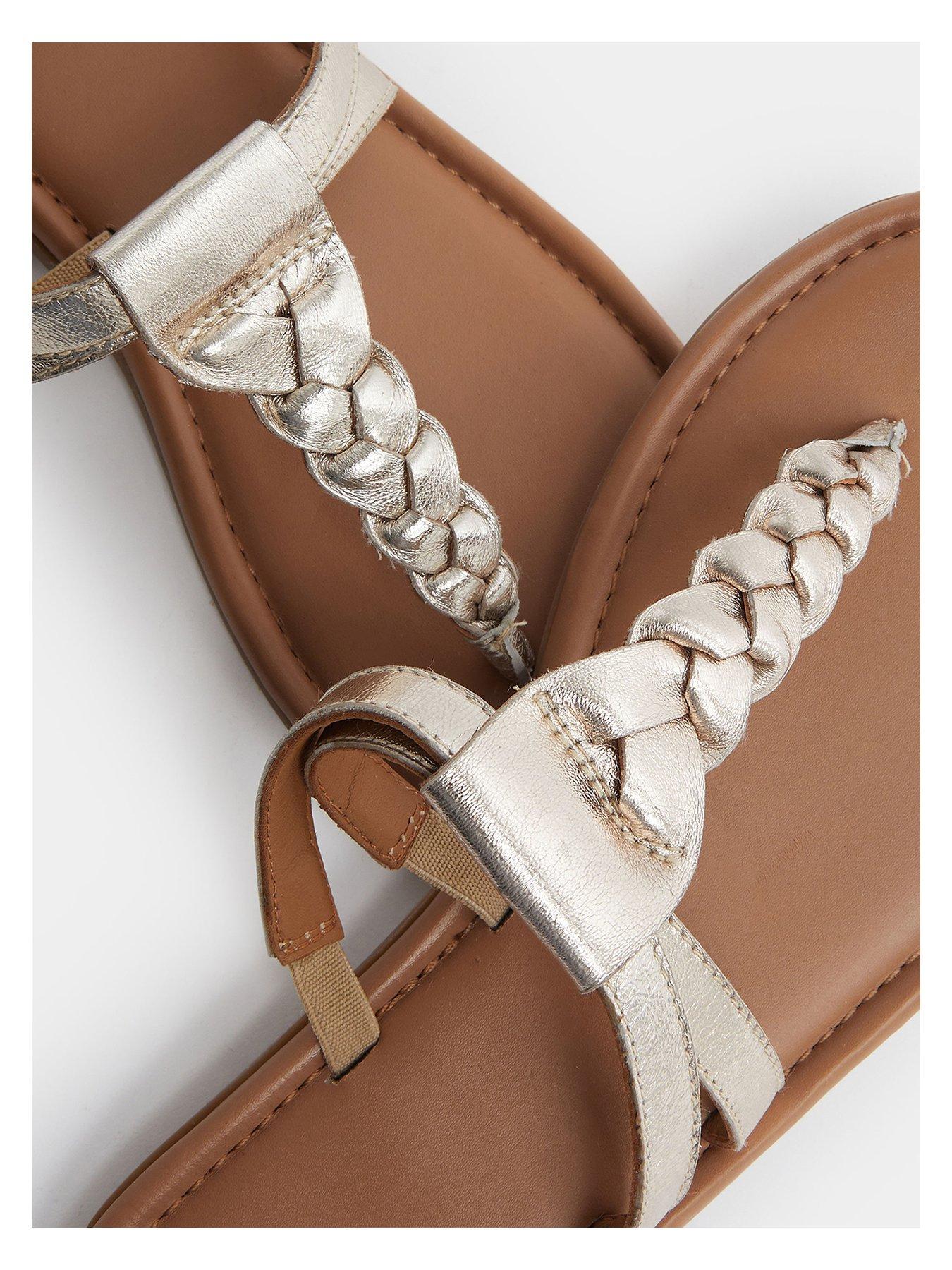 Image 4 of 4 of Yours Extra Wide Fit Plaited Toe Sandal