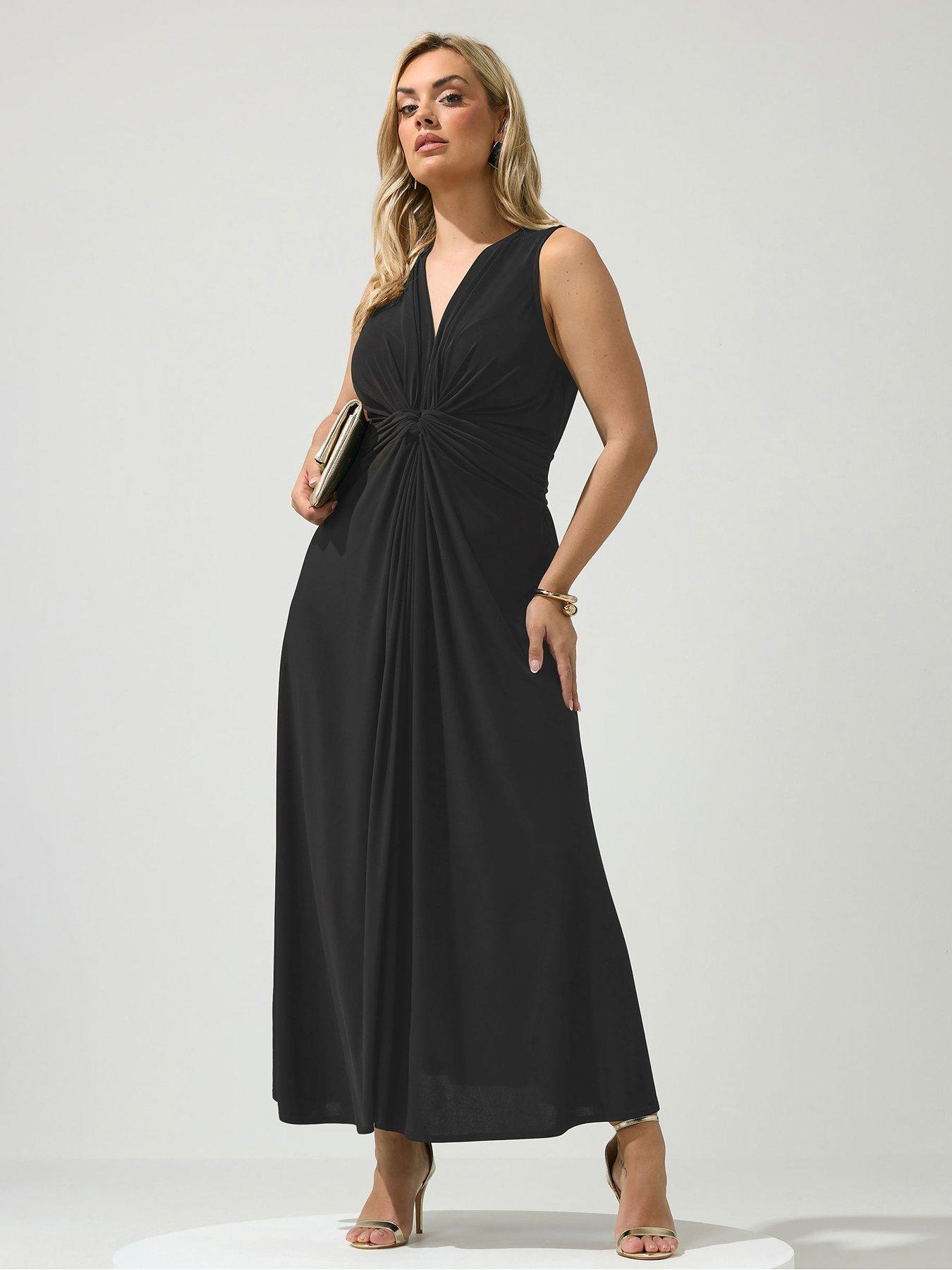 Image 3 of 5 of Yours Curve Knot Front Sleeveless Maxi Dress