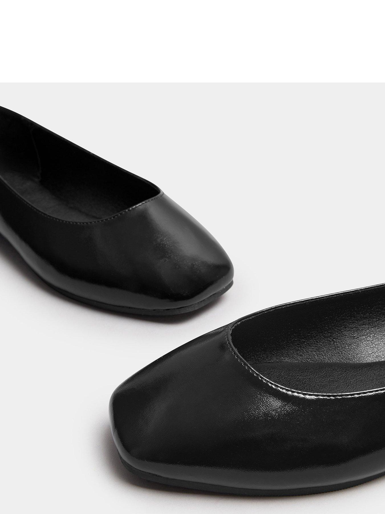 Image 4 of 4 of Yours Wide Fit Square Toe Ballet Pump - Black