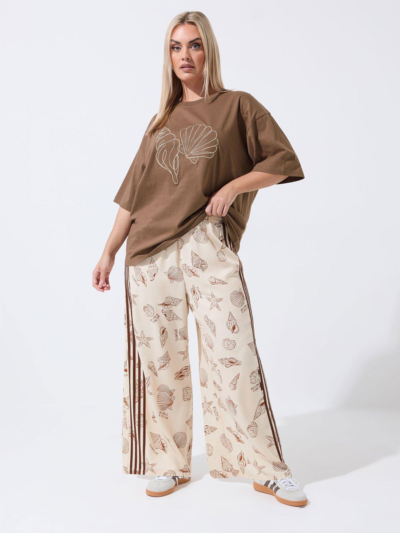 Image 3 of 6 of Yours Curve Stripe Print Trousers