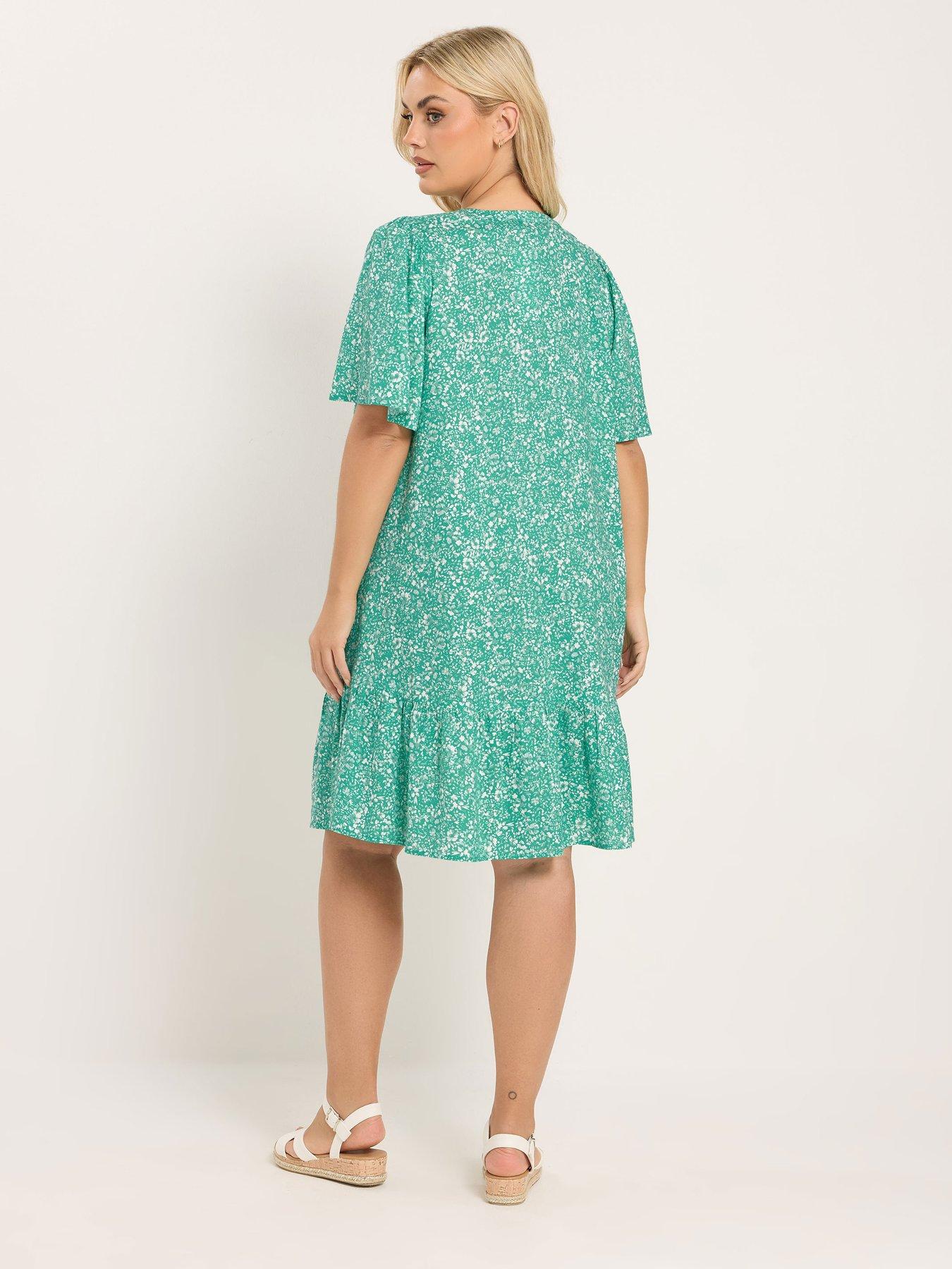 Image 2 of 5 of Yours Curve Notchneck&nbsp;Dress - Green