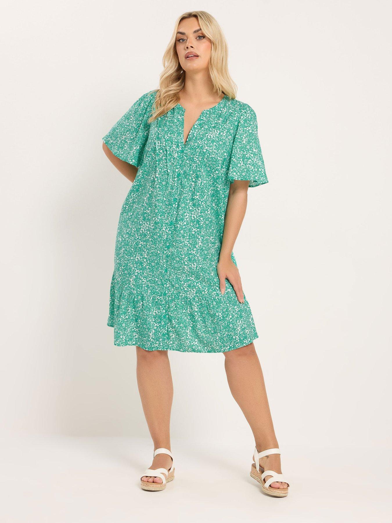 Image 3 of 5 of Yours Curve Notchneck&nbsp;Dress - Green