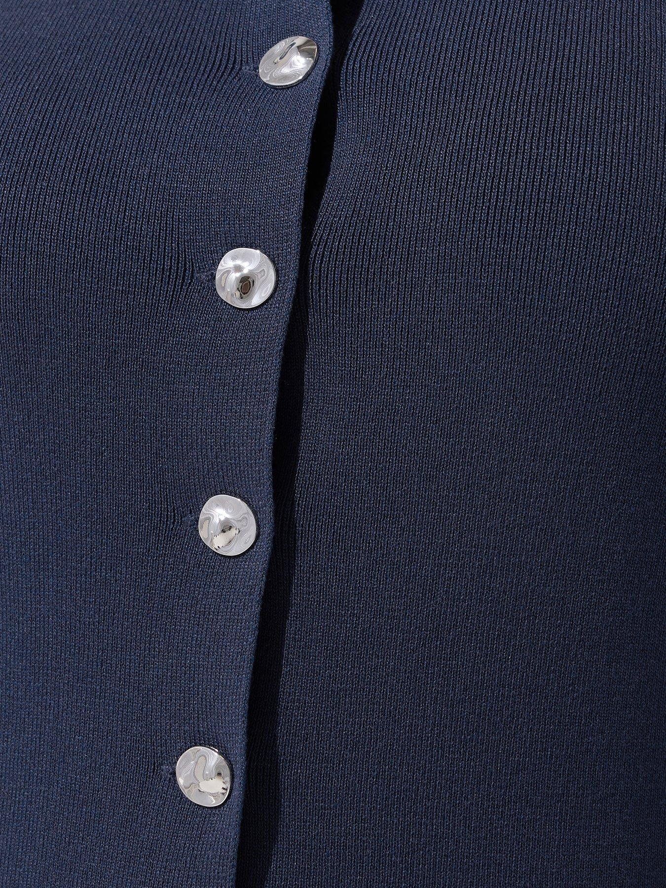 Image 4 of 5 of Yours Curve Knitted Waistcoat - Blue
