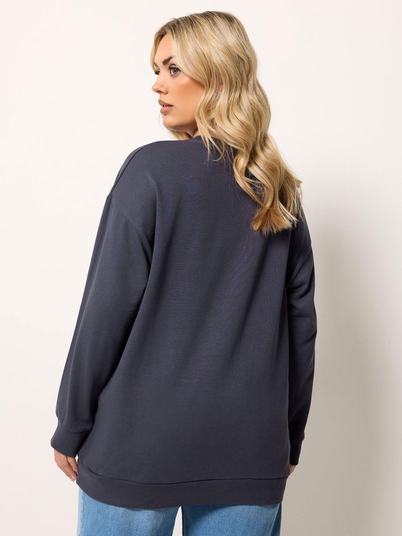 Image 2 of 5 of Yours Curve Sun &amp; Moon Sweatshirt - Grey
