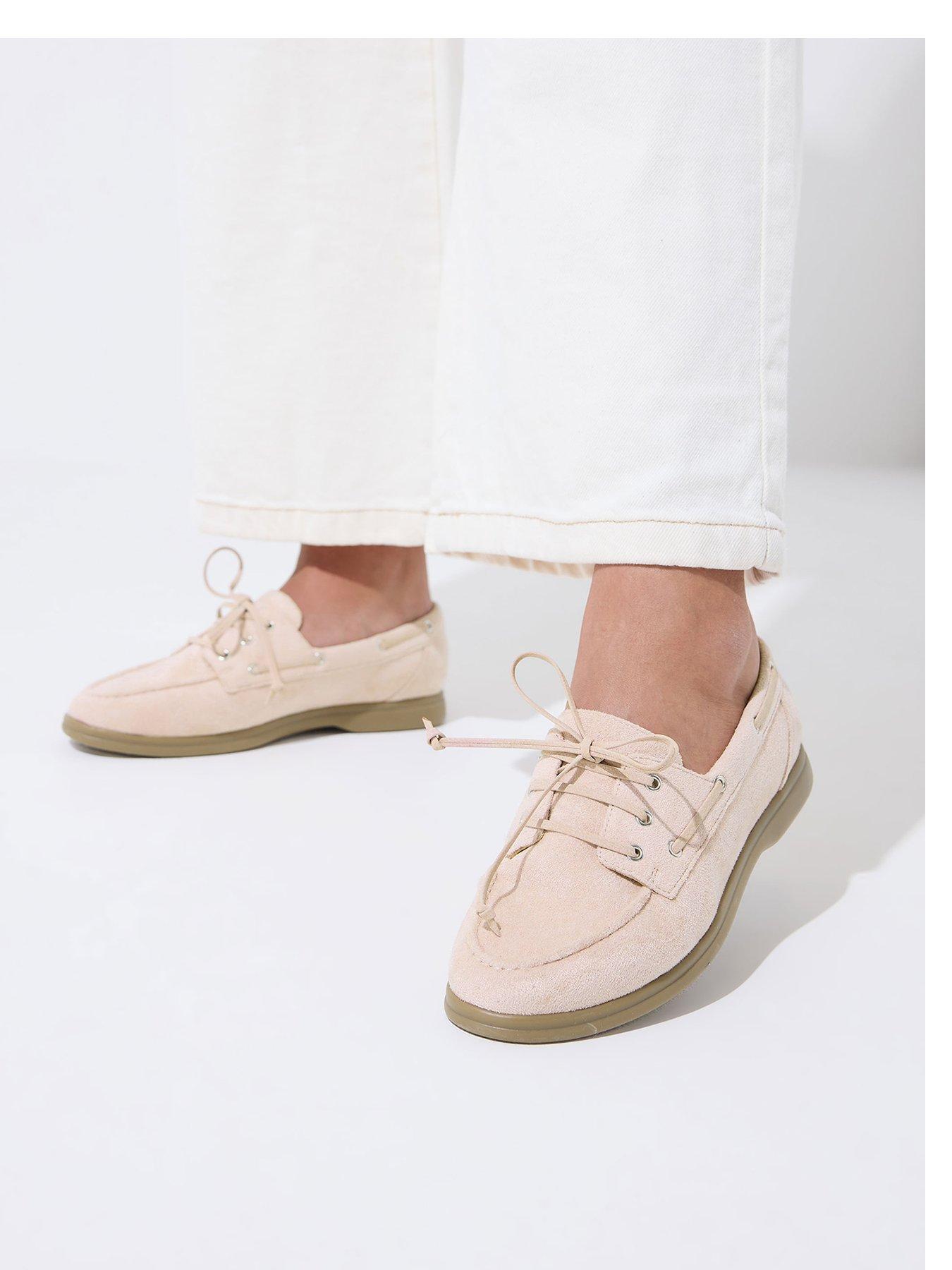 Image 1 of 4 of Yours Extra Wide Fit Flexi Boat Shoes - Cream